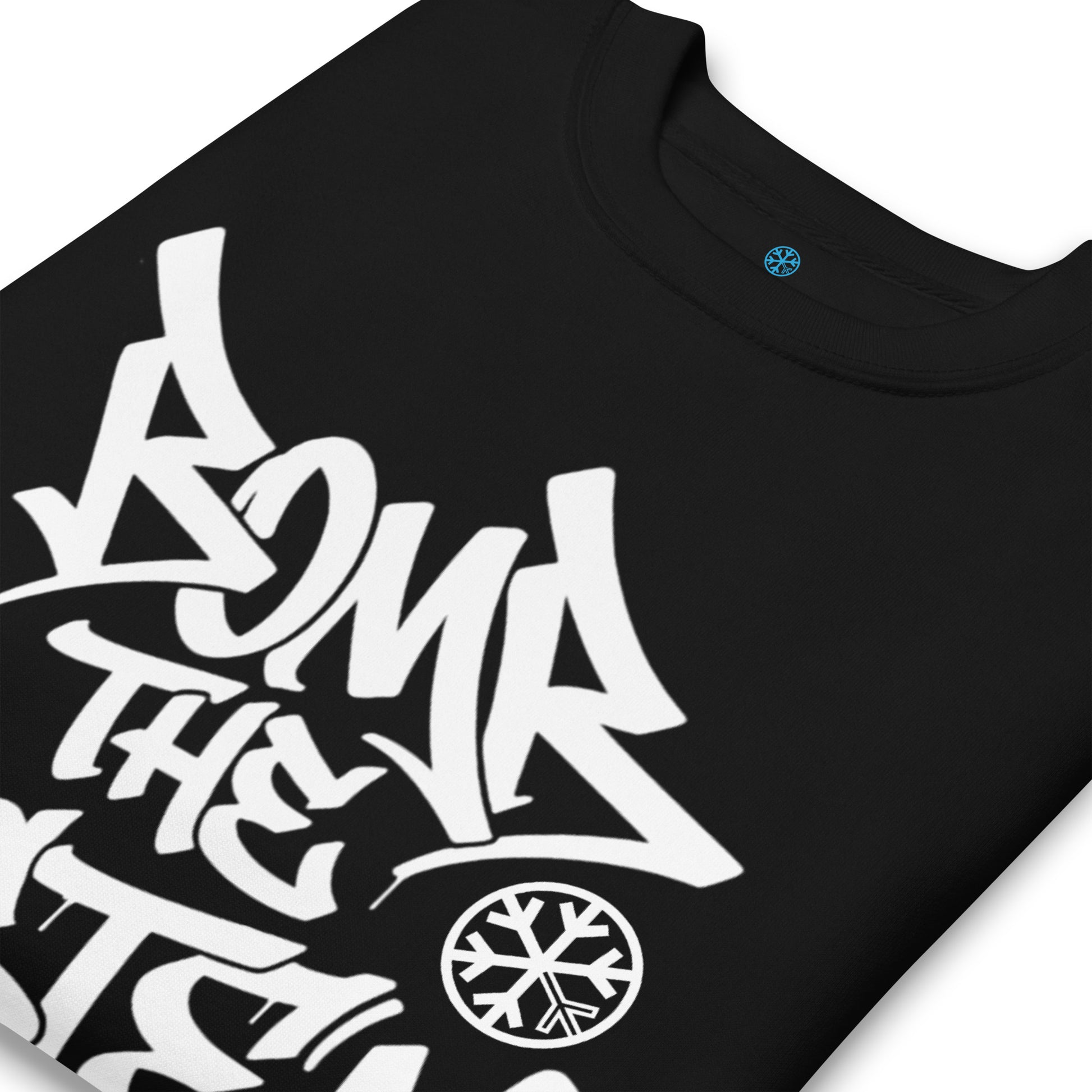 Black-Bomb The System Graffiti Sweatshirt from B.Different Clothing, detail, graffiti-inspired streetwear