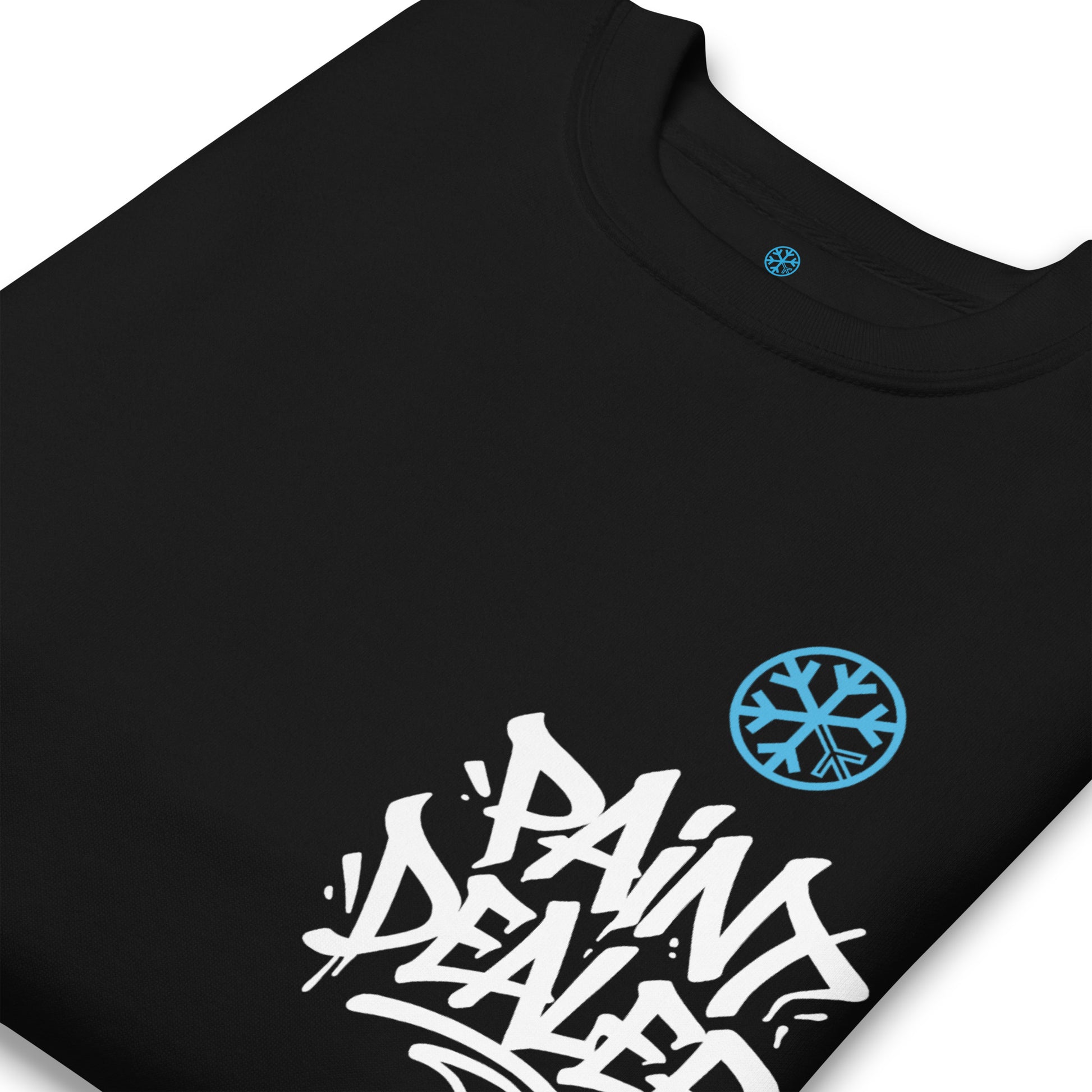 Black-Paint Dealer Graffiti Character Sweatshirt from B.Different Clothing, detail, graffiti-inspired streetwear