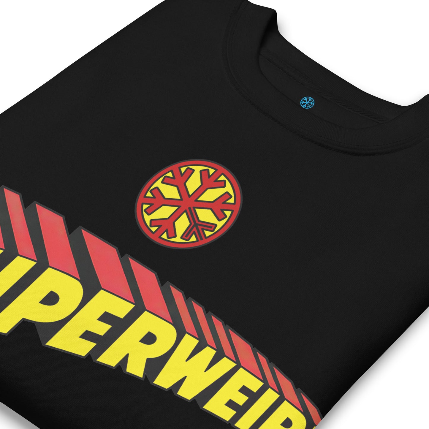 Black-Superweird Sweatshirt from B.Different Clothing, detail, graffiti-inspired streetwear