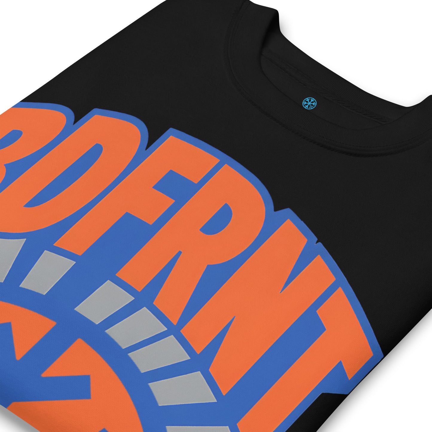 Black-BDFRNT Logo 1989 Sweatshirt from B.Different Clothing, detail, graffiti-inspired streetwear