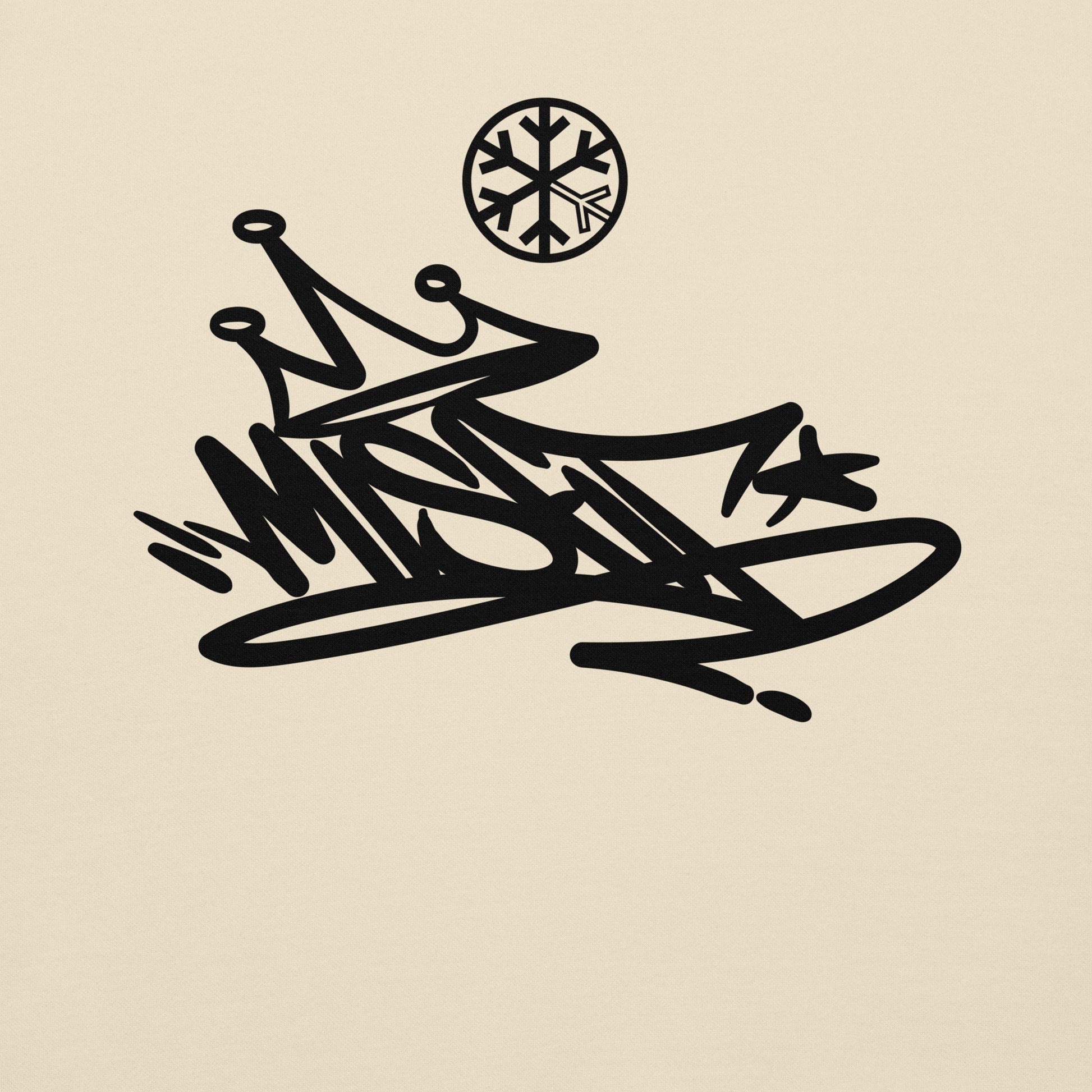 Beige-Misfit Graffiti Tag Sweatshirt from B.Different Clothing, graphic, graffiti-inspired streetwear