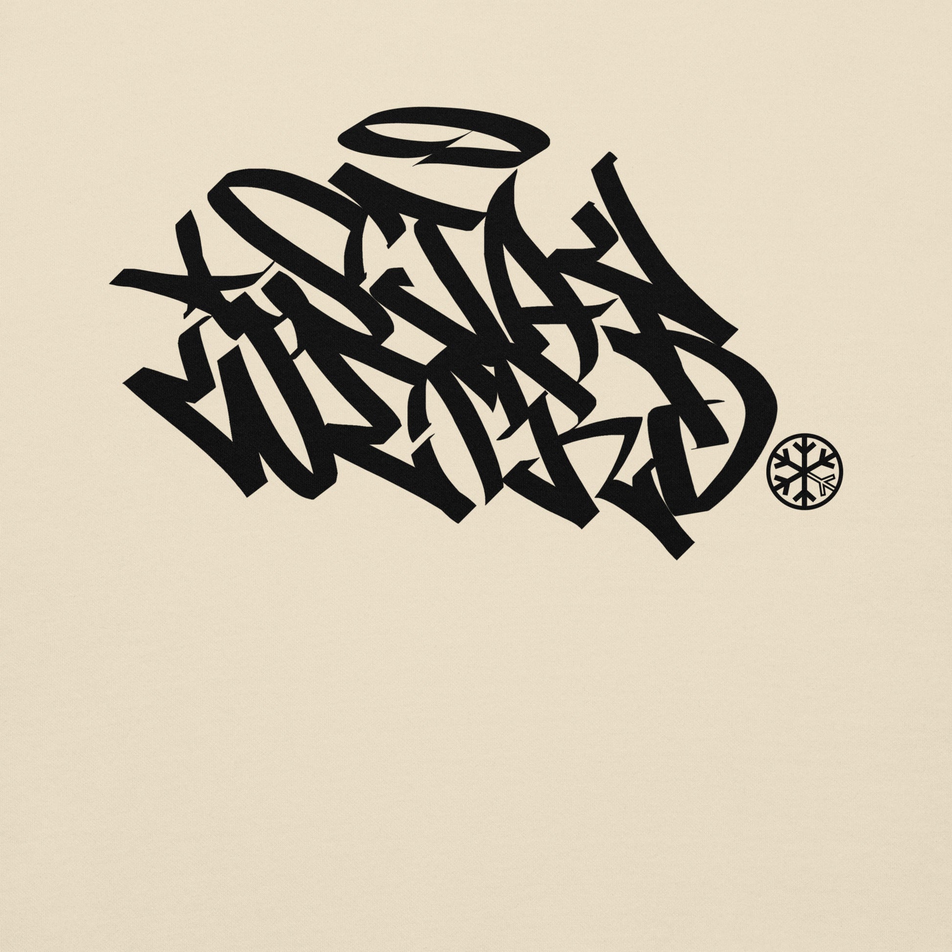 Beige-Stay Weird Graffiti Tag Sweatshirt from B.Different Clothing, graphic, graffiti-inspired streetwear
