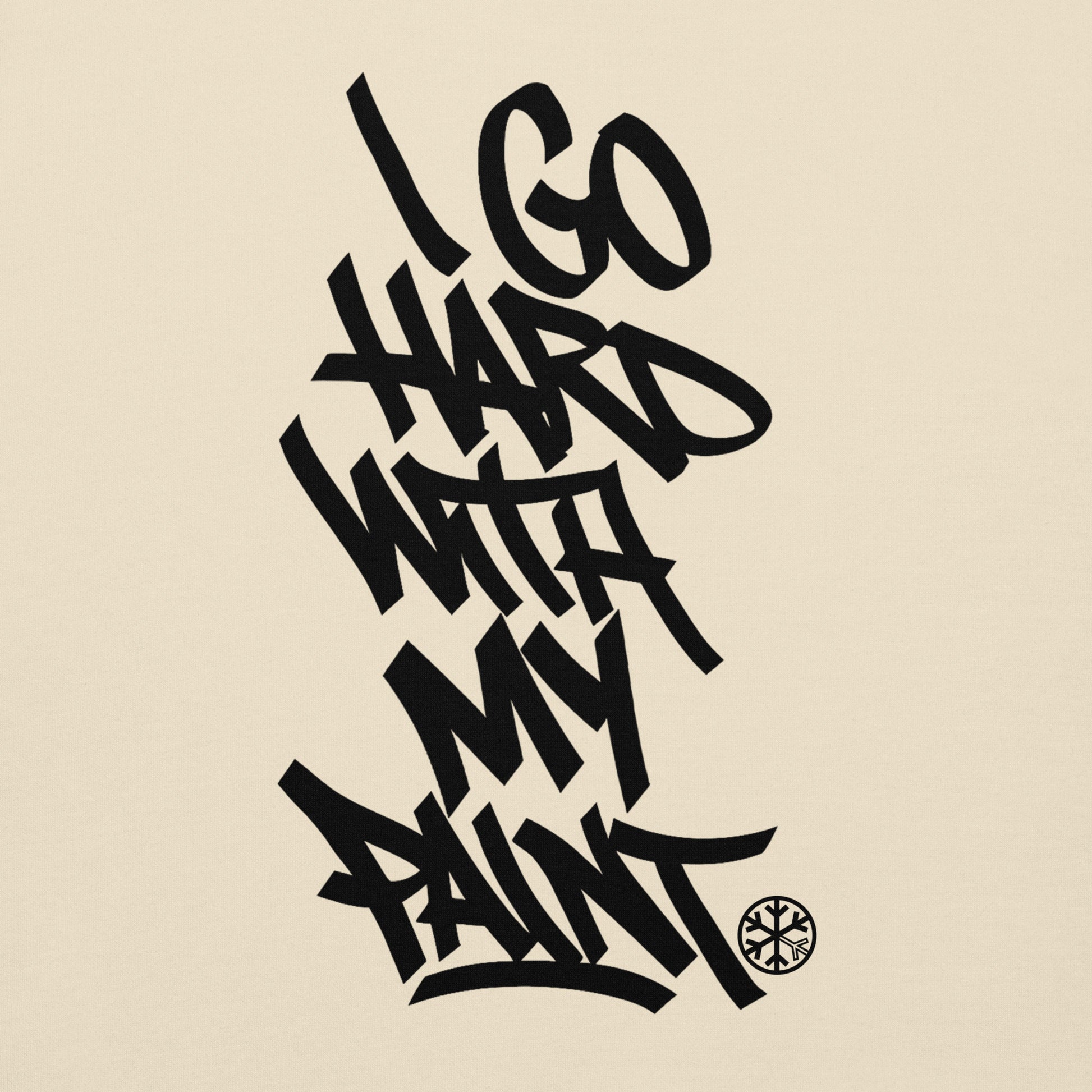 Beige-I Go Hard With My Paint Graffiti Sweatshirt from B.Different Clothing, graphic, graffiti-inspired streetwear
