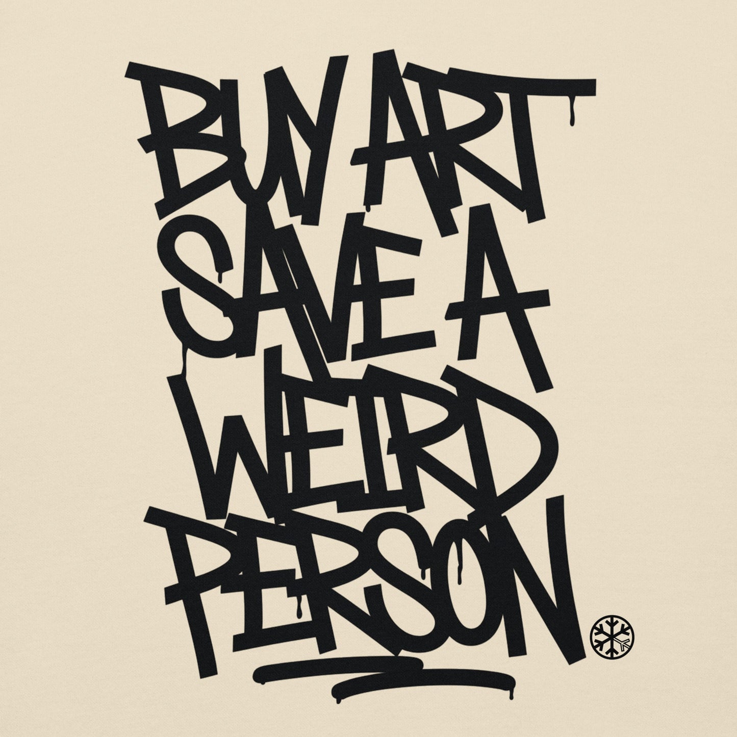 Beige-Buy Art Save a Weird Person Graffiti Sweatshirt from B.Different Clothing, graphic, graffiti-inspired streetwear