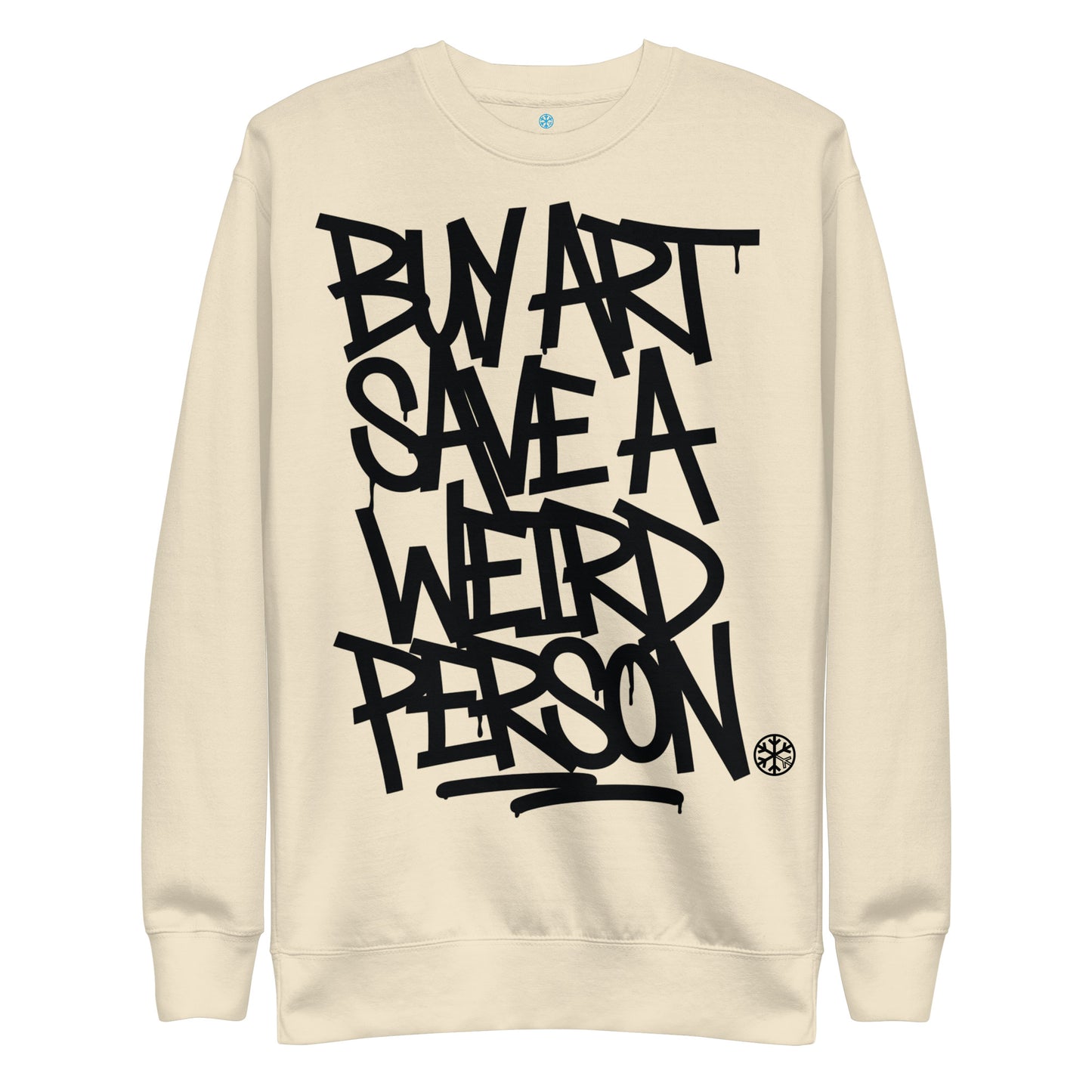 Beige-Buy Art Save a Weird Person Graffiti Sweatshirt from B.Different Clothing, graphic, graffiti-inspired streetwear