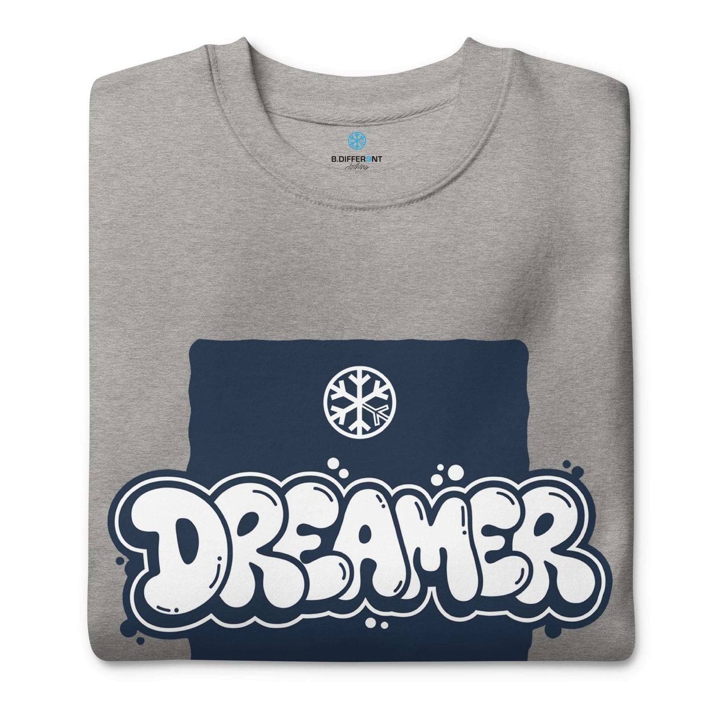 gray-dreamer-graffiti-throw-up-sweatshirt-front-by-b.different-clothing-graffiti-inspired-independent-streetwear-brand