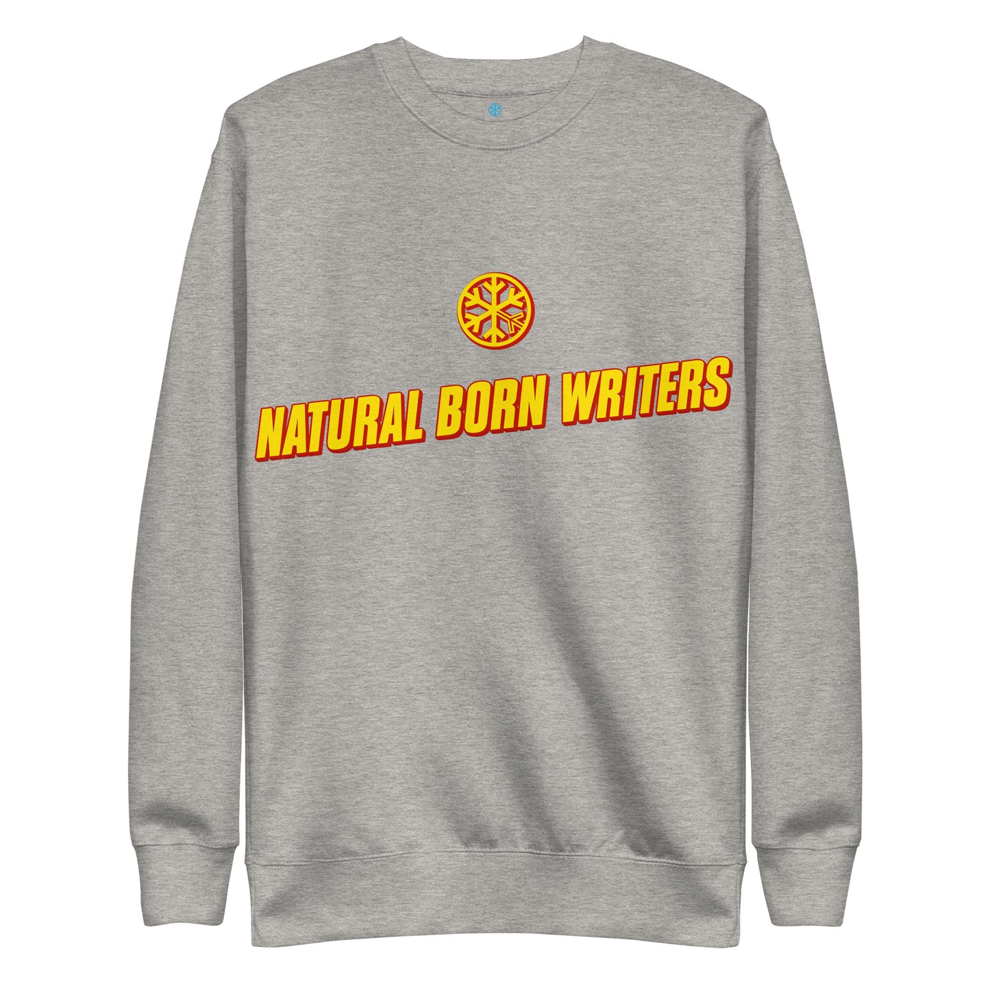 Gray-Natural Born Writers Graffiti Sweatshirt from B.Different Clothing, front view, graffiti-inspired streetwear