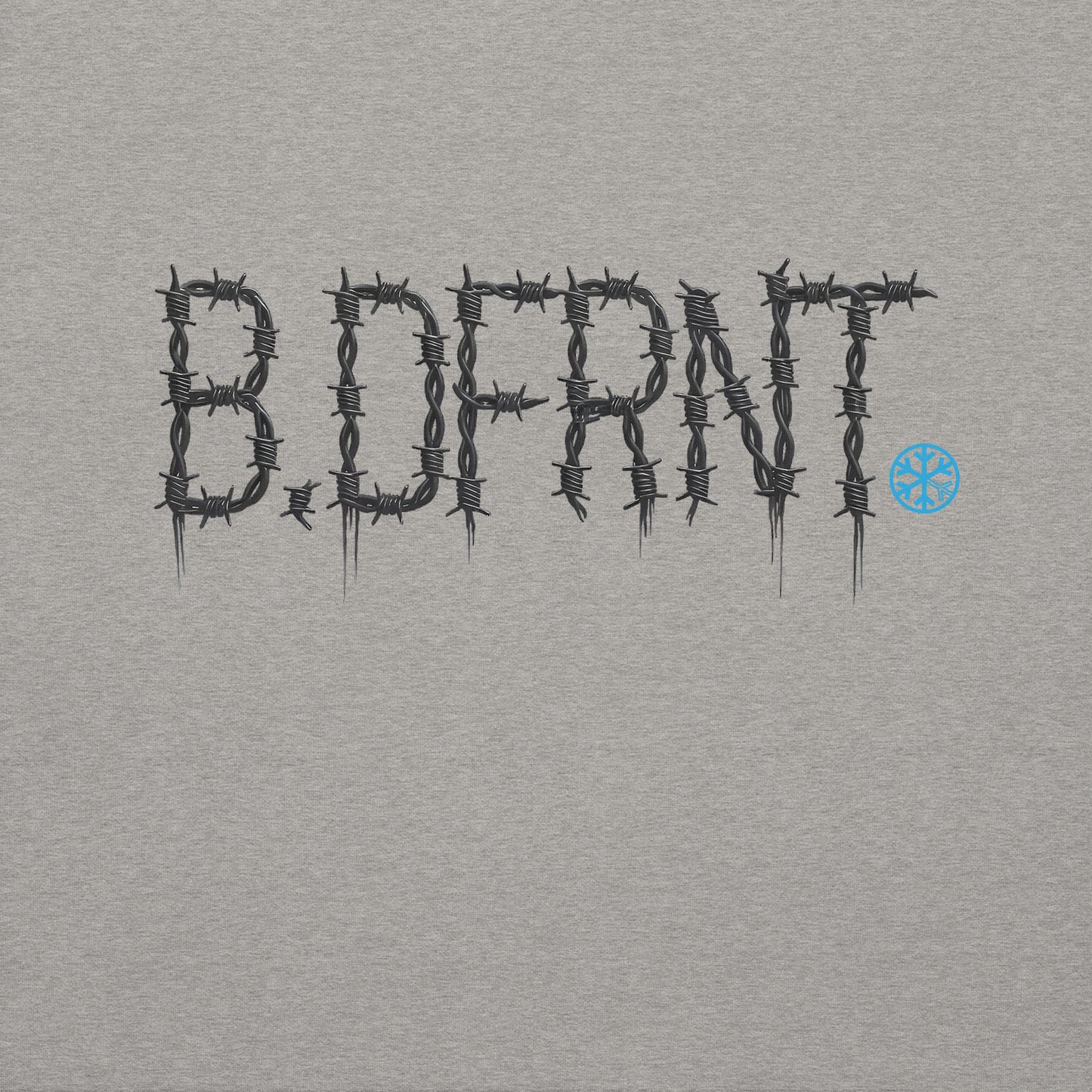 Gray-B.DFRNT Barbed Wire Sweatshirt from B.Different Clothing, graphic, graffiti-inspired streetwear