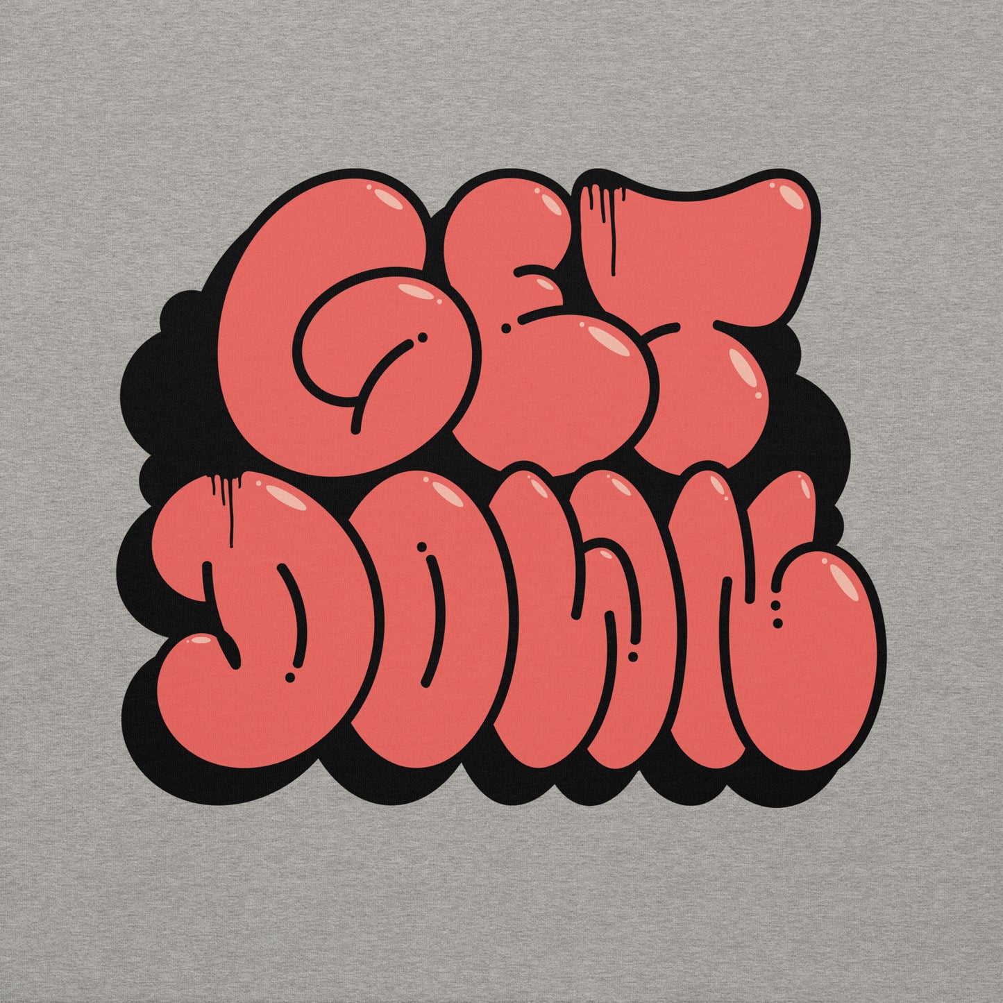 Gray-Get Down Graffiti Throw-up Sweatshirt from B.Different Clothing, graphic, graffiti-inspired streetwear