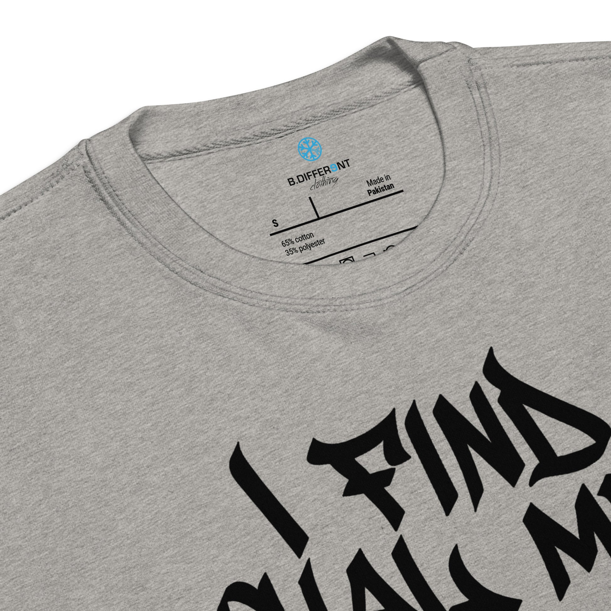 Gray-Social Media Graffiti Tag Sweatshirt from B.Different Clothing, collar, graffiti-inspired streetwear