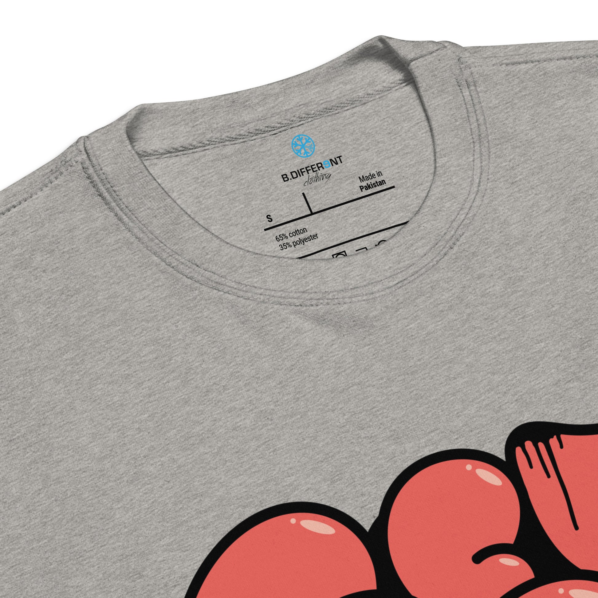 Gray-Get Down Graffiti Throw-up Sweatshirt from B.Different Clothing, collar, graffiti-inspired streetwear