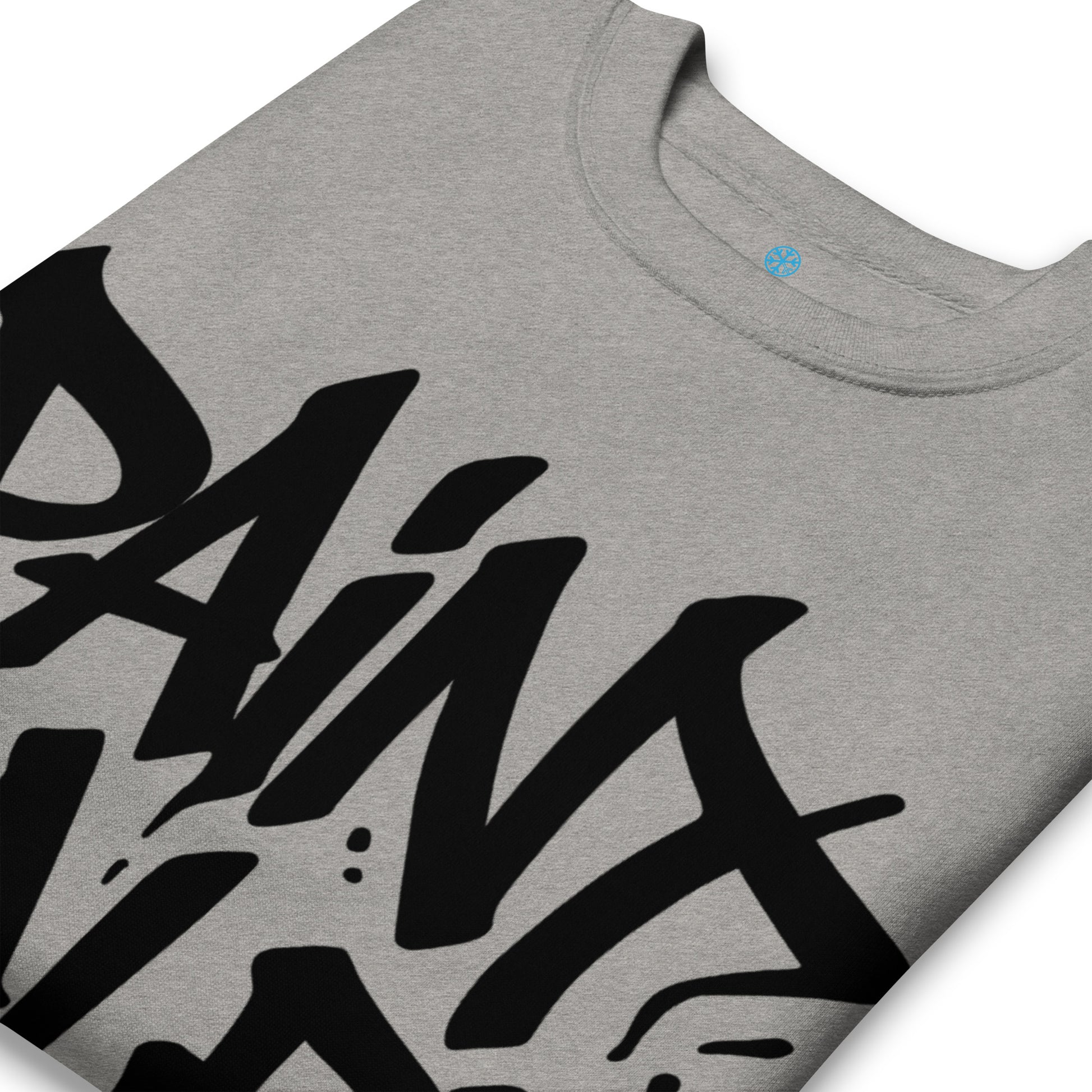 Gray-Paint Dealer Graffiti Tag Sweatshirt from B.Different Clothing, detail, graffiti-inspired streetwear