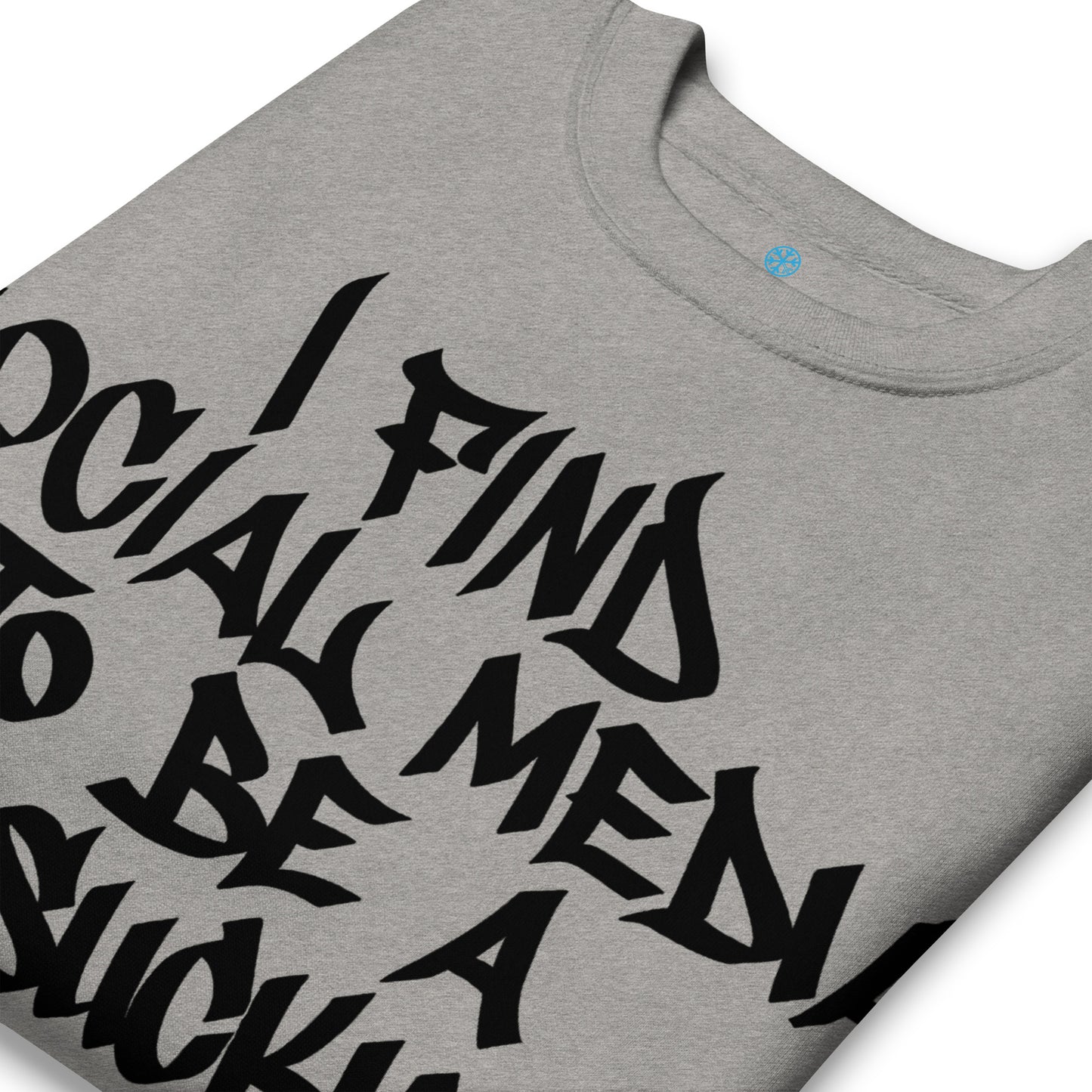 Gray-Social Media Graffiti Tag Sweatshirt from B.Different Clothing, detail, graffiti-inspired streetwear