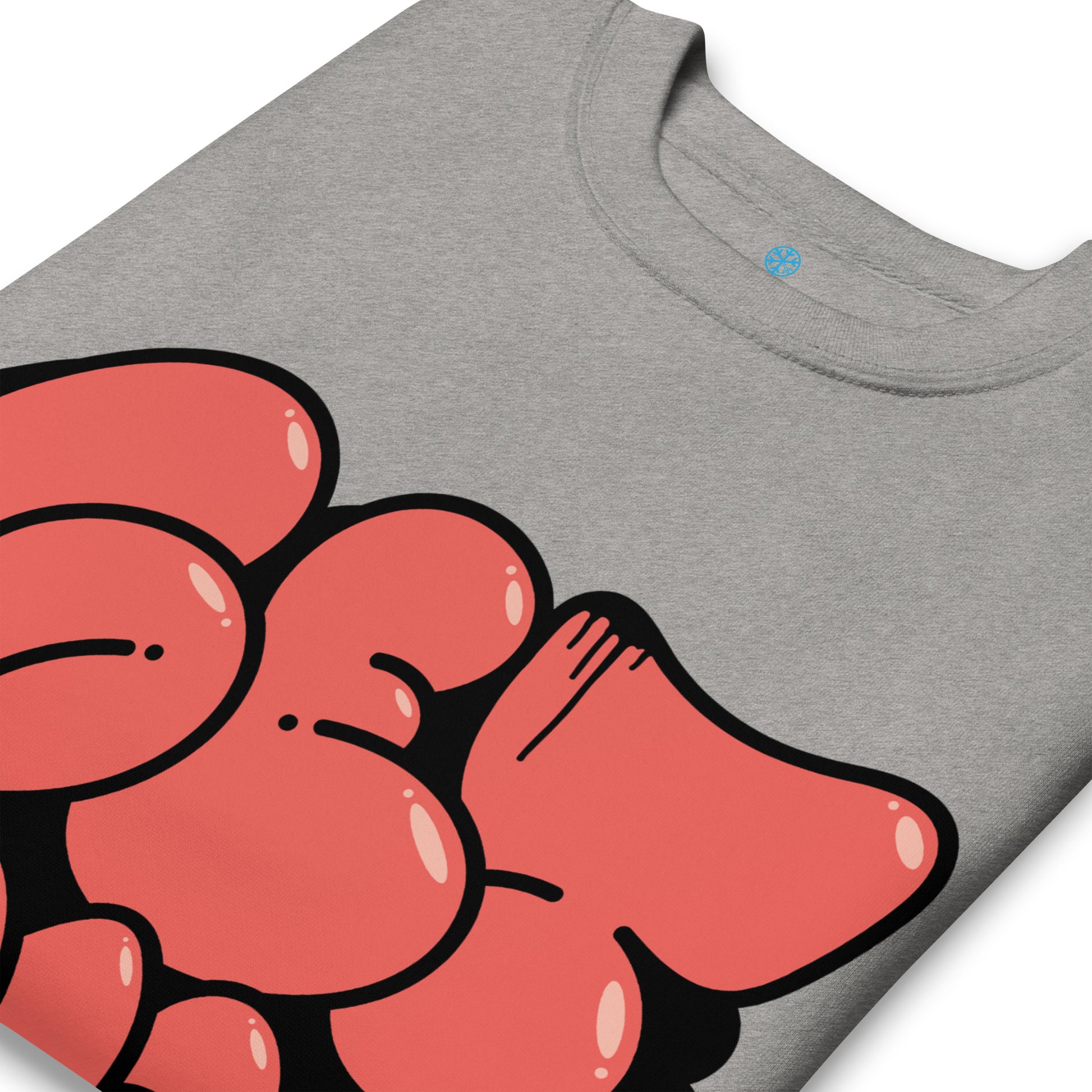 Gray-Get Down Graffiti Throw-up Sweatshirt from B.Different Clothing, detail, graffiti-inspired streetwear