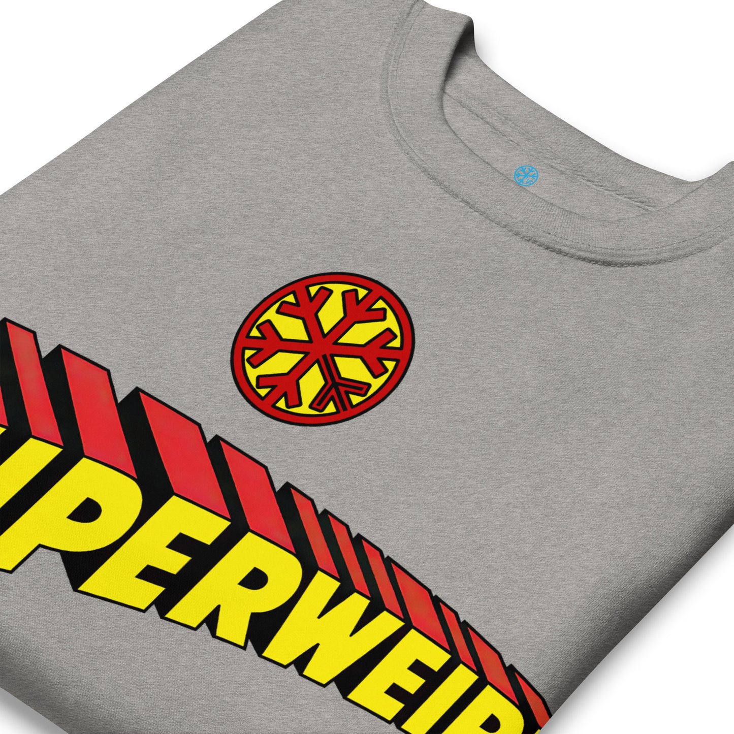 Gray-Superweird Sweatshirt from B.Different Clothing, detail, graffiti-inspired streetwear