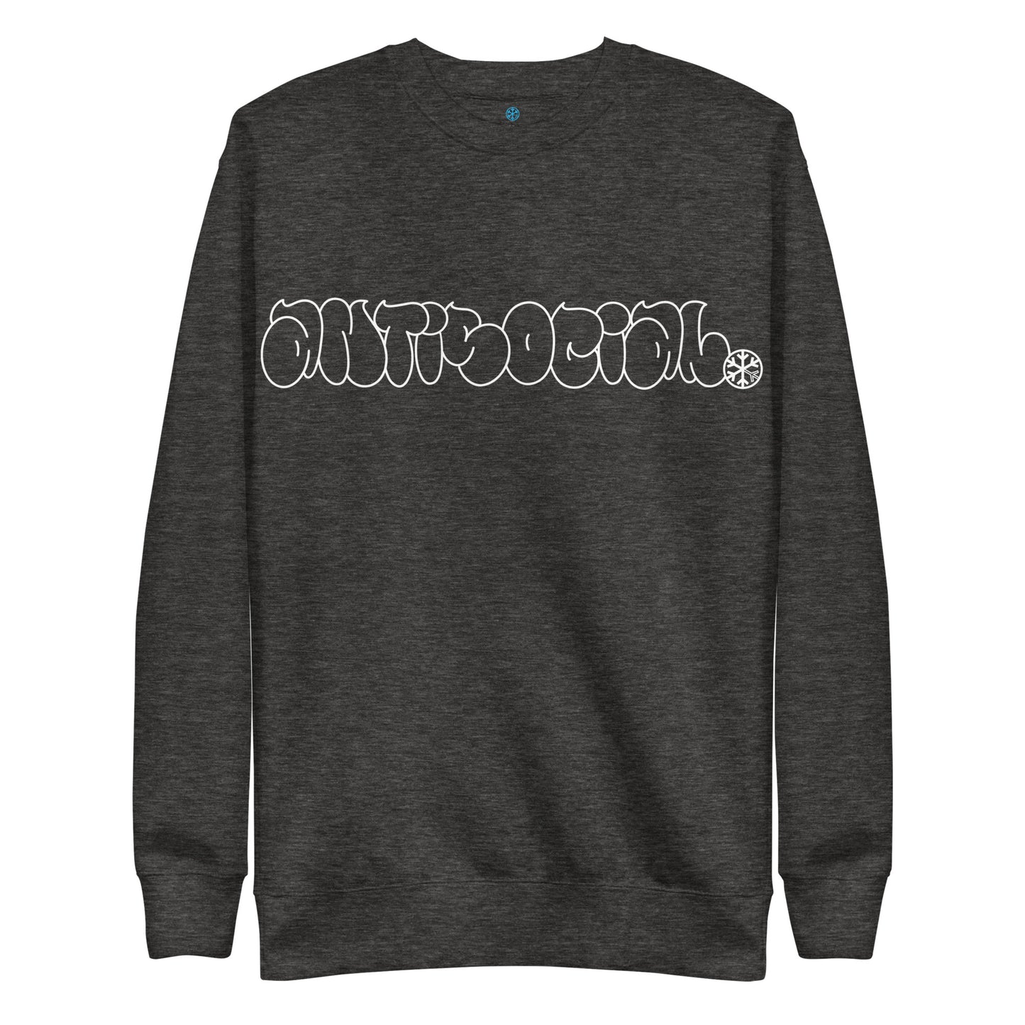 Darkgray-Antisocial Graffiti Hollow Sweatshirt from B.Different Clothing, front view, graffiti-inspired streetwear