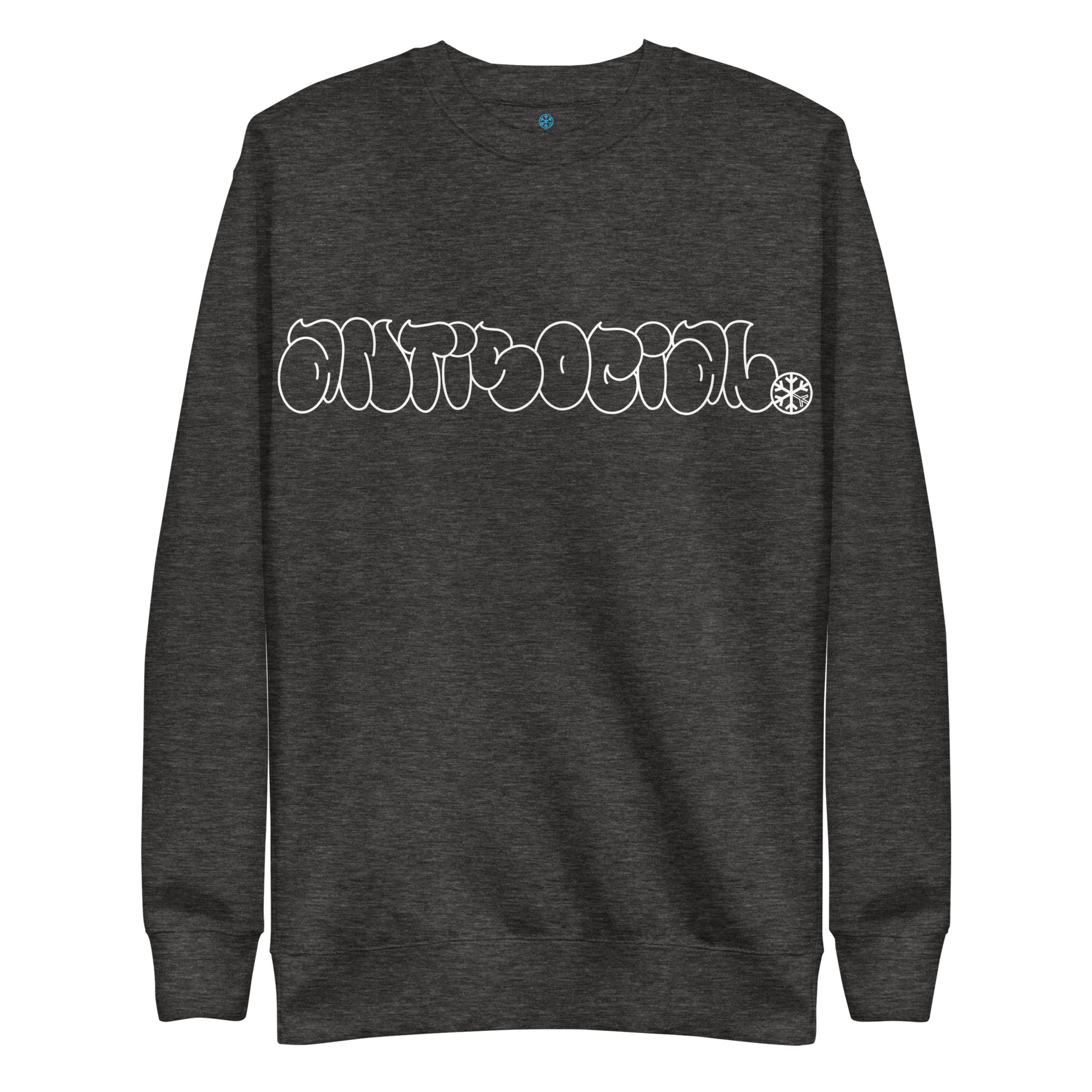 Darkgray-Antisocial Graffiti Hollow Sweatshirt from B.Different Clothing, front view, graffiti-inspired streetwear