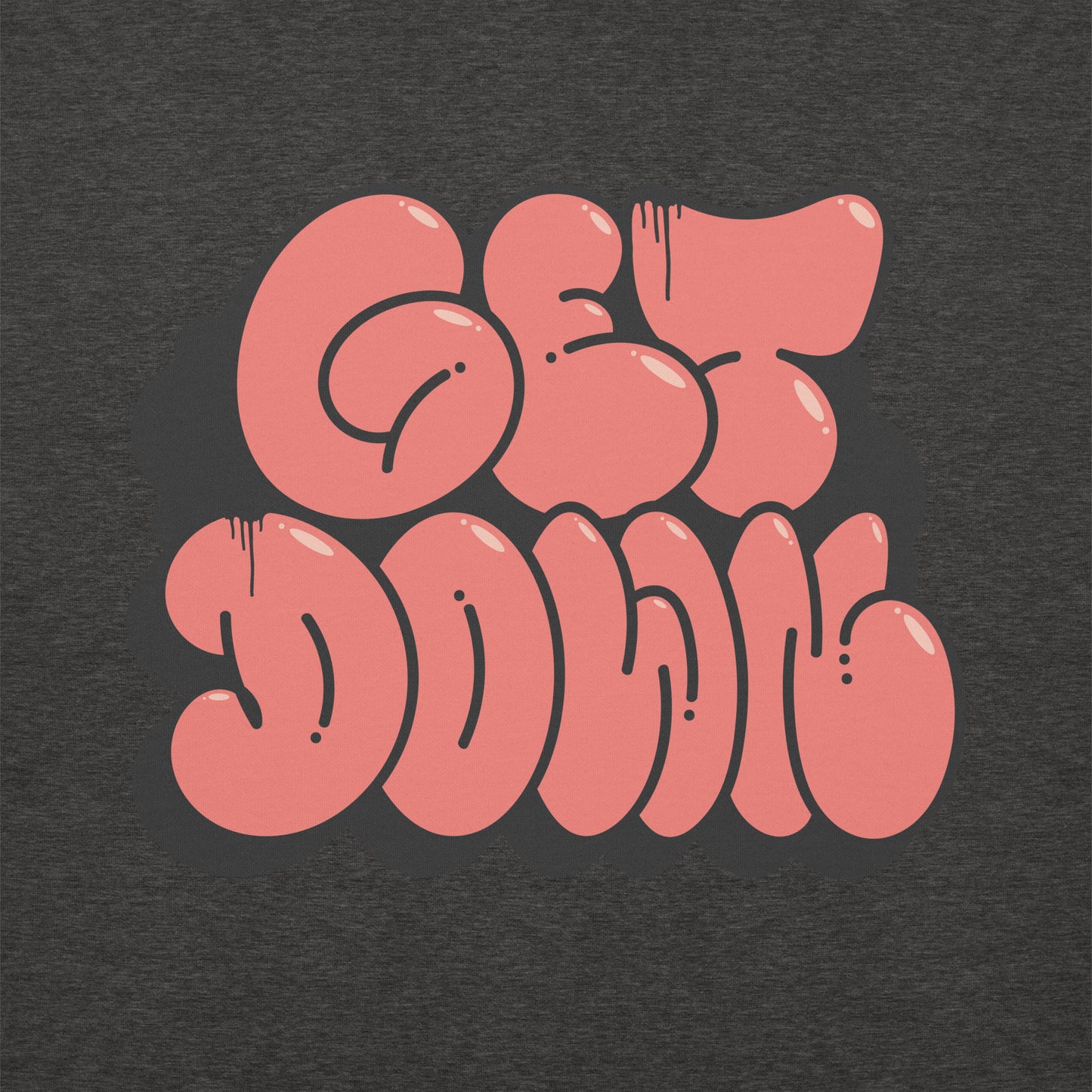 Darkgray-Get Down Graffiti Throw-up Sweatshirt from B.Different Clothing, graphic, graffiti-inspired streetwear