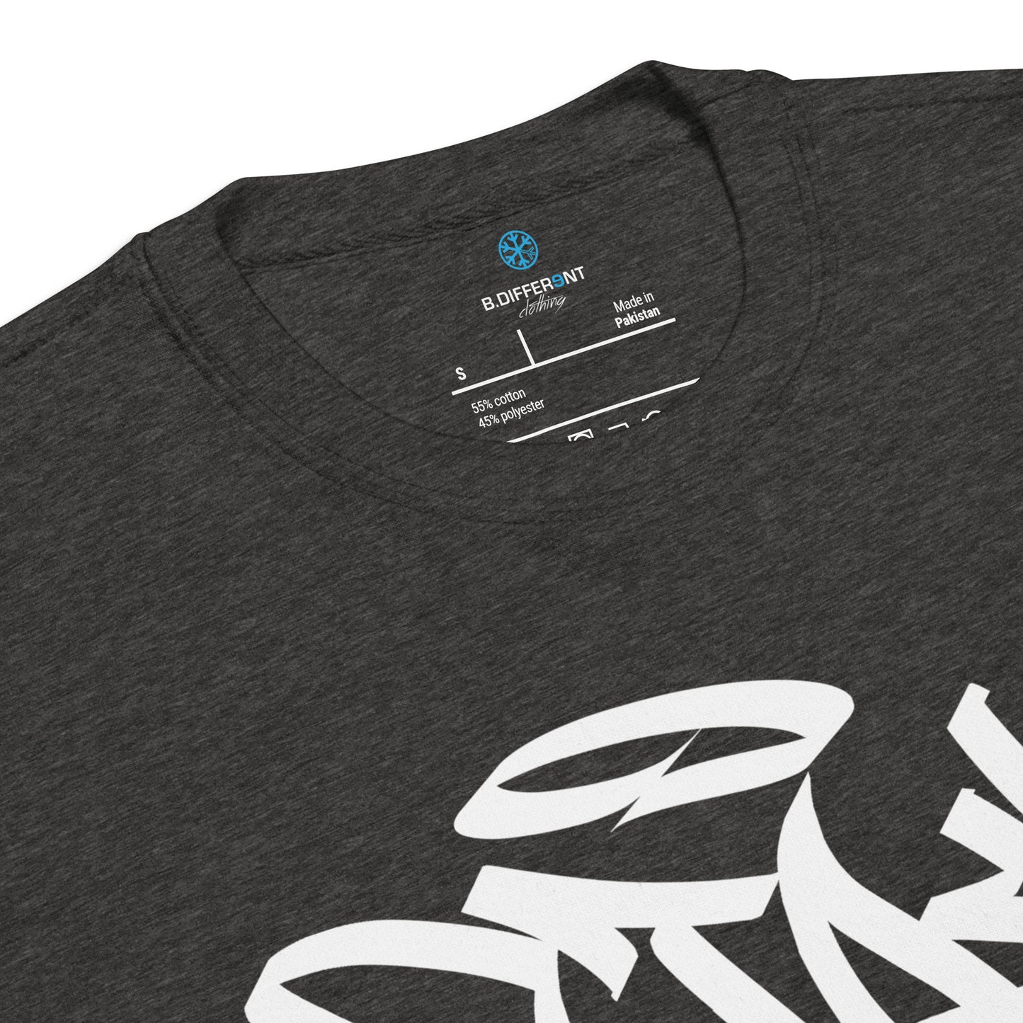 Darkgray-Stay Weird Graffiti Tag Sweatshirt from B.Different Clothing, collar, graffiti-inspired streetwear