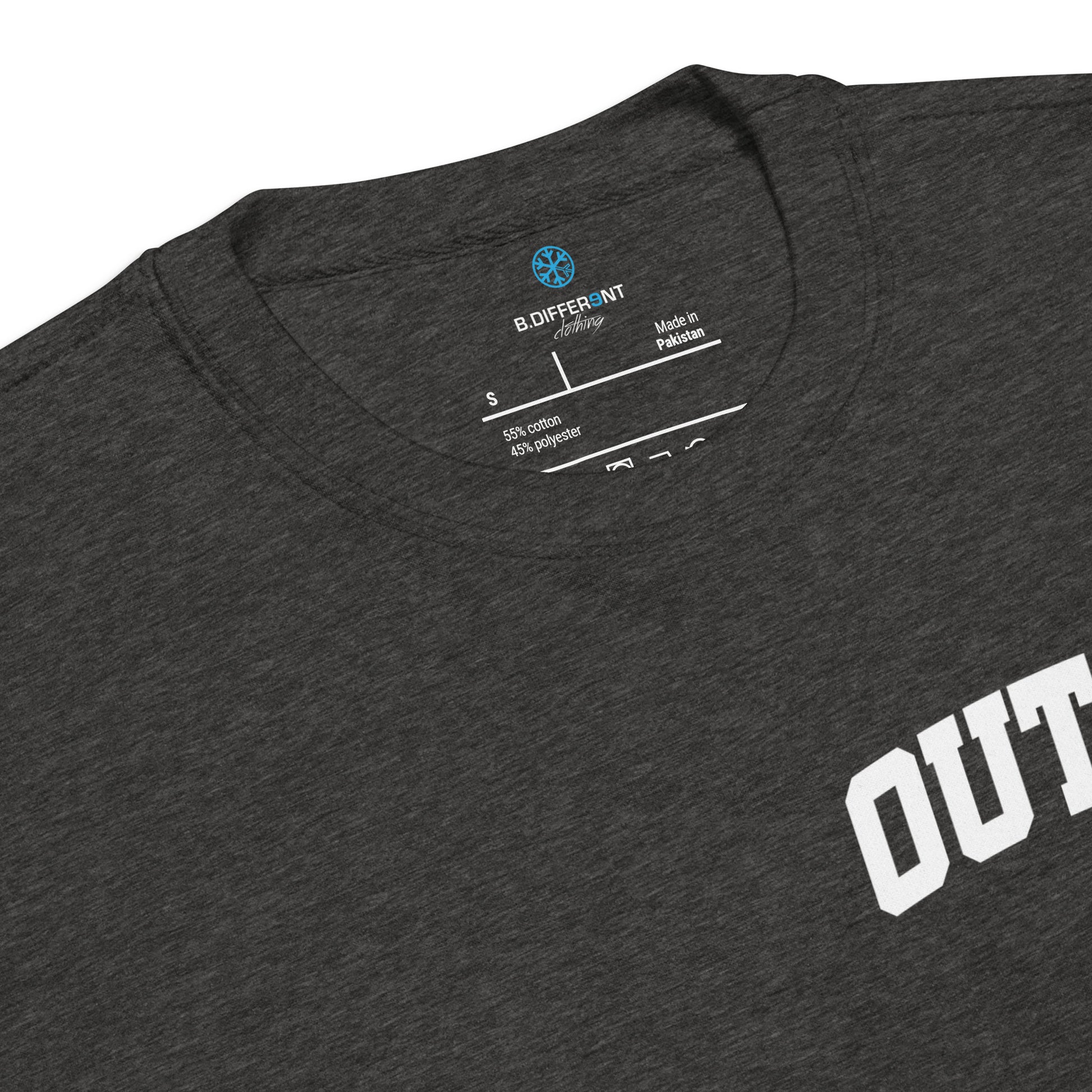 Darkgray-Outcast Graffiti Character Sweatshirt from B.Different Clothing, collar, graffiti-inspired streetwear