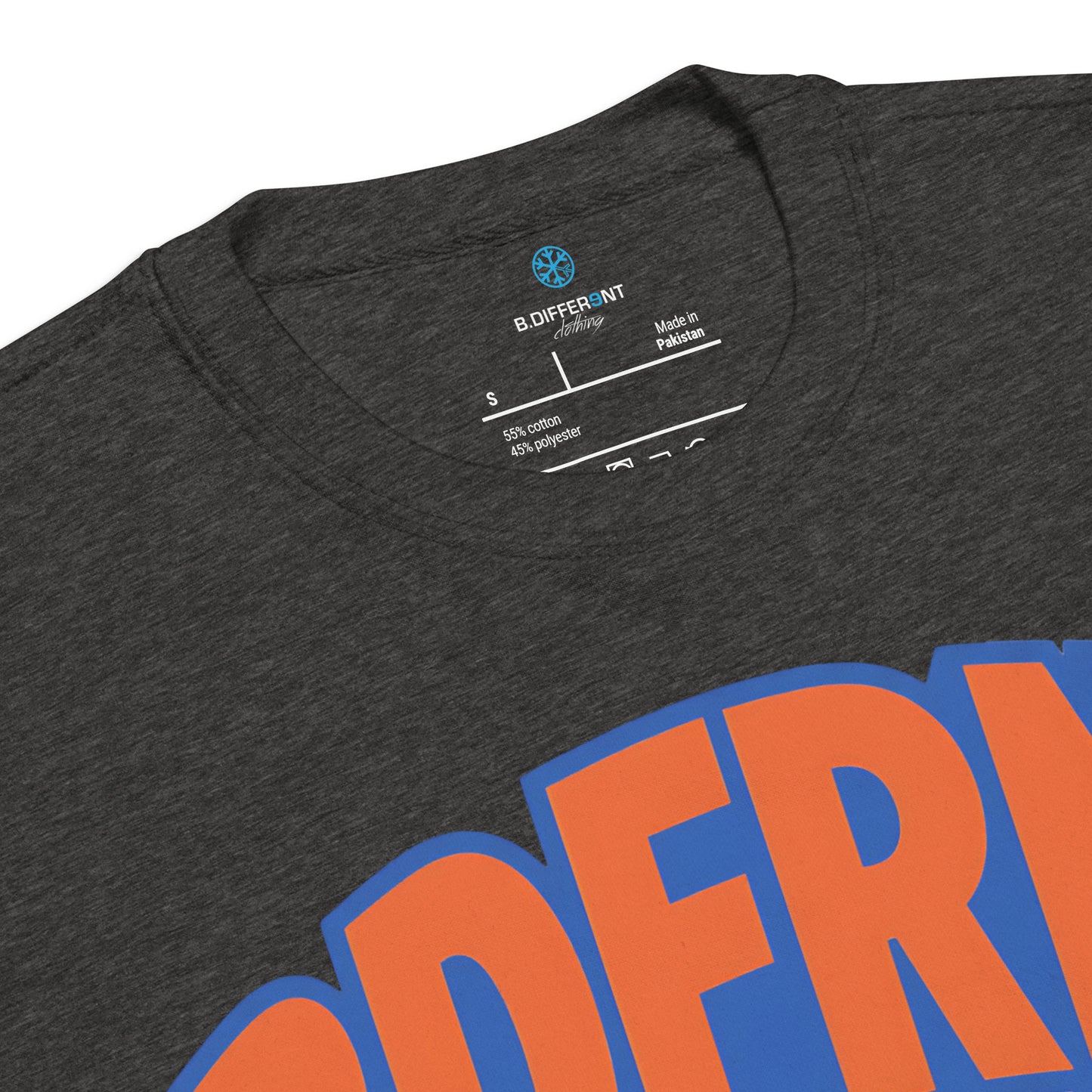 Darkgray-BDFRNT Logo 1989 Sweatshirt from B.Different Clothing, collar, graffiti-inspired streetwear