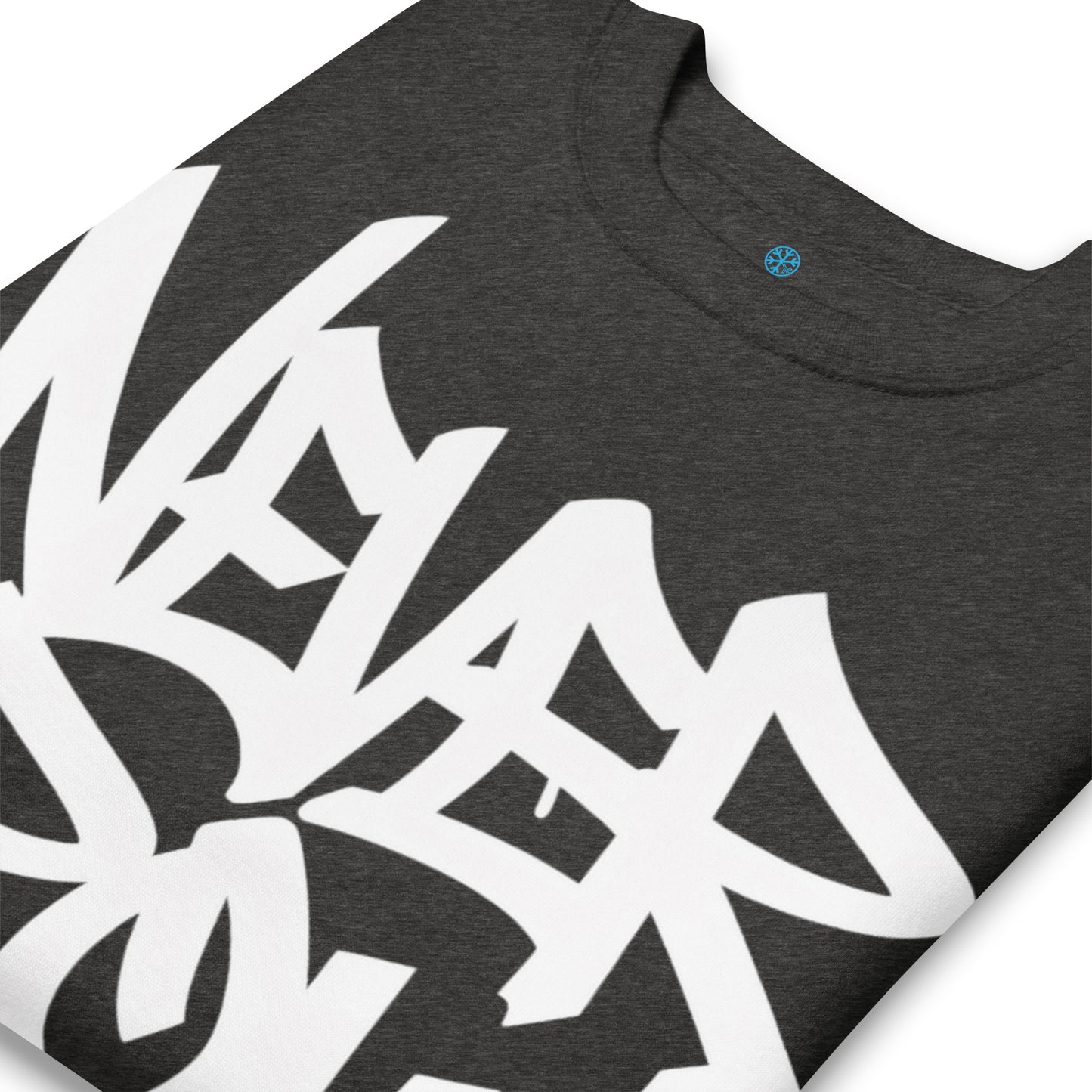 darkgray-Never Grow Up Graffiti Sweatshirt from B.Different Clothing, detail, graffiti-inspired streetwear