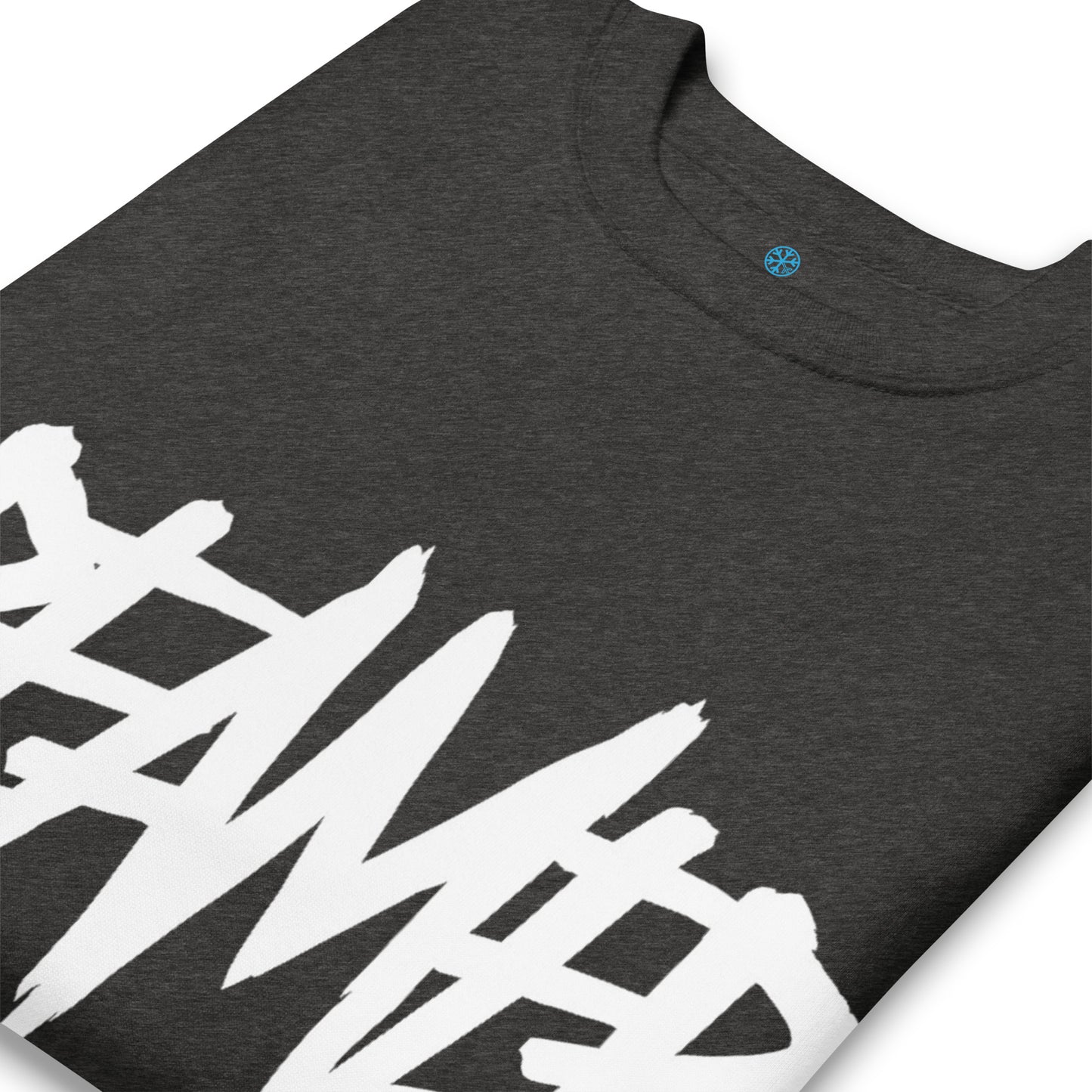 Darkgray-Dreamer Graffiti Tag Sweatshirt from B.Different Clothing, detail, graffiti-inspired streetwear