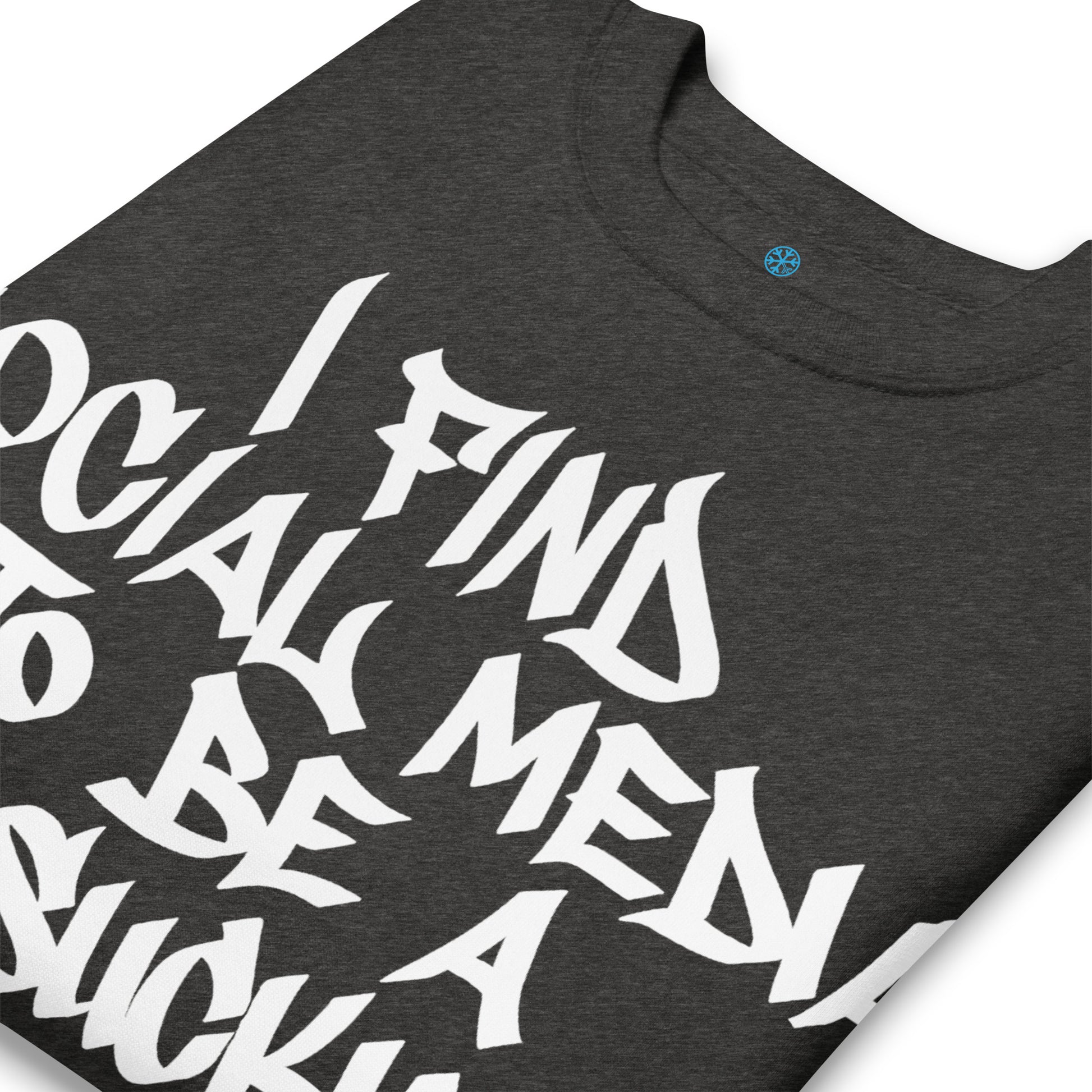 Darkgray-Social Media Graffiti Tag Sweatshirt from B.Different Clothing, detail, graffiti-inspired streetwear