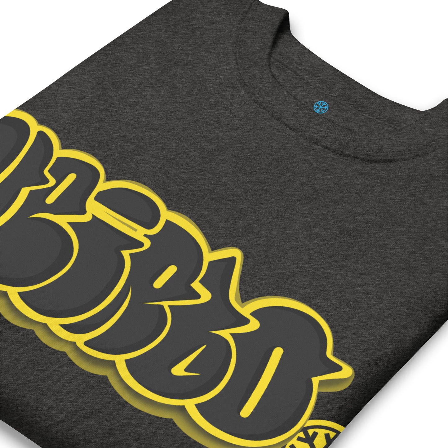 Darkgray-Weirdo Graffiti Throwie Sweatshirt from B.Different Clothing, detail, graffiti-inspired streetwear