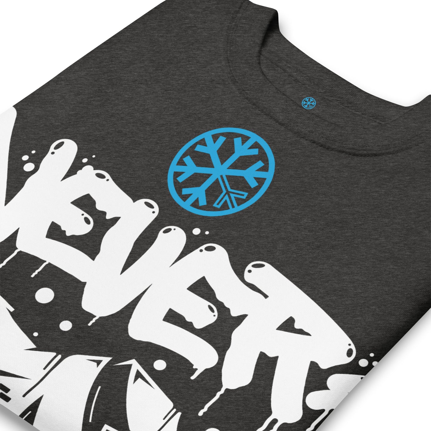 Darkgray-Never Stop Graffiti Piece Sweatshirt from B.Different Clothing, detail, graffiti-inspired streetwear