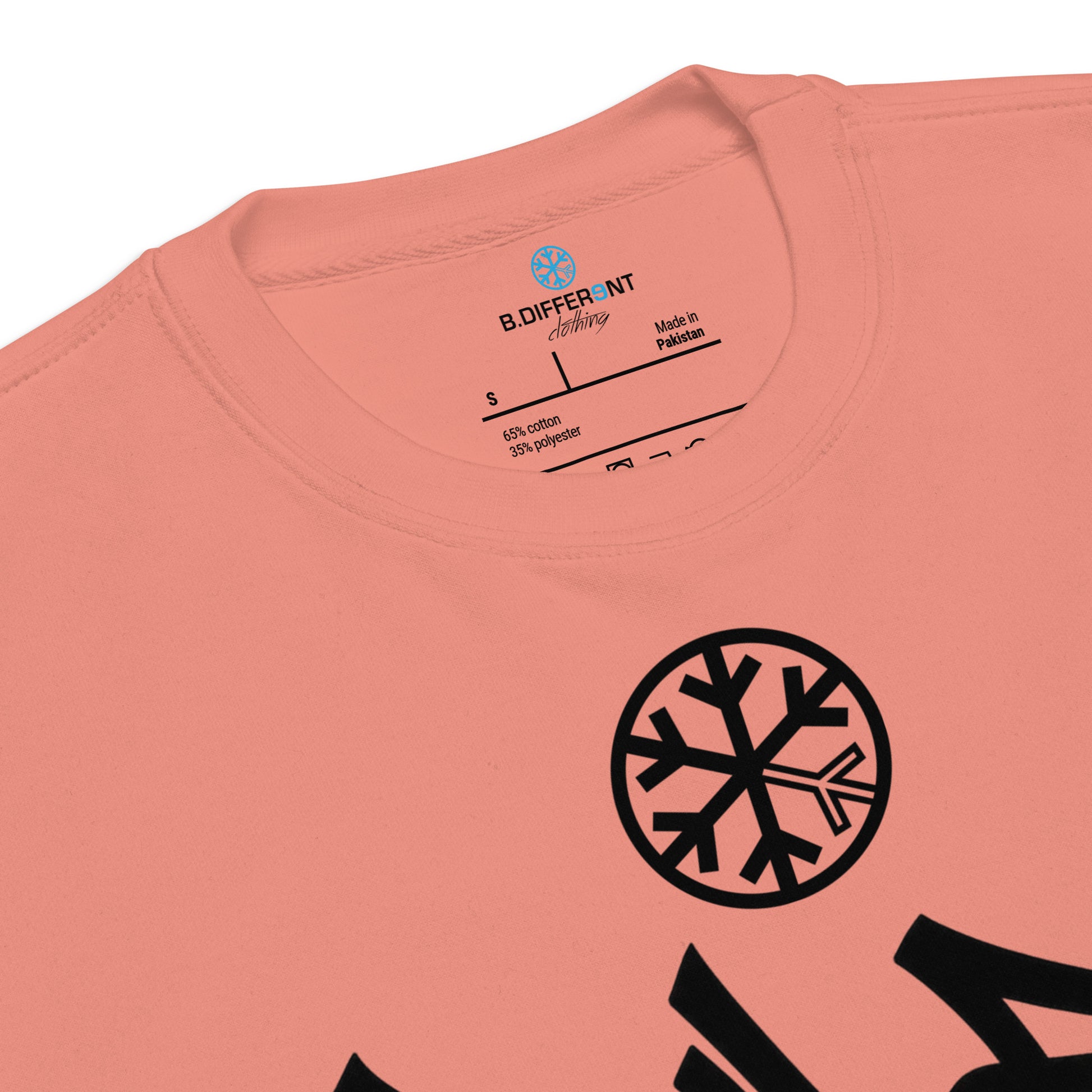 Dusty Rose-Rule Breaker Graffiti Tag Sweatshirt from B.Different Clothing, collar, graffiti-inspired streetwear