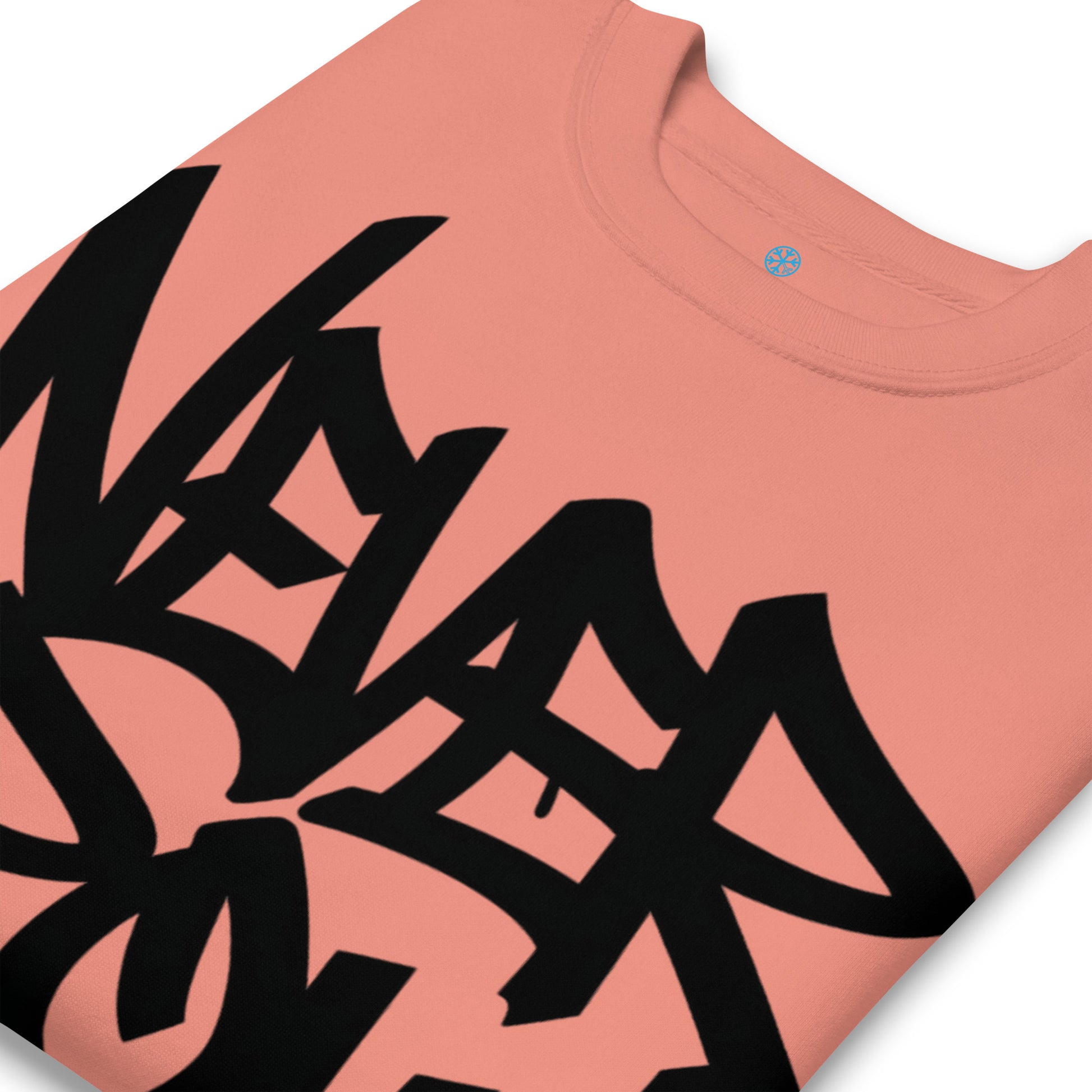 Pink-Never Grow Up Graffiti Sweatshirt from B.Different Clothing, detail, graffiti-inspired streetwear