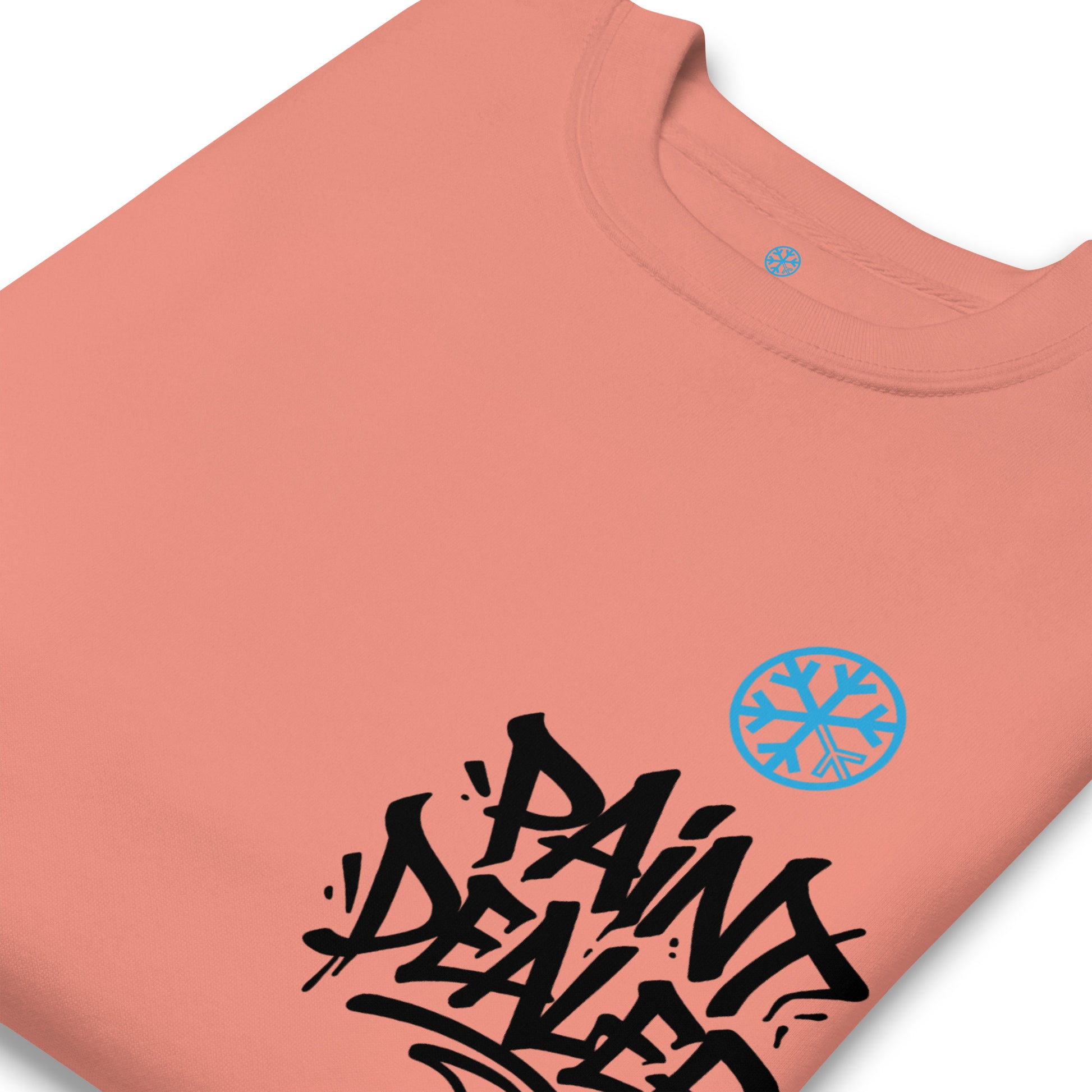 Pink-Paint Dealer Graffiti Character Sweatshirt from B.Different Clothing, detail, graffiti-inspired streetwear