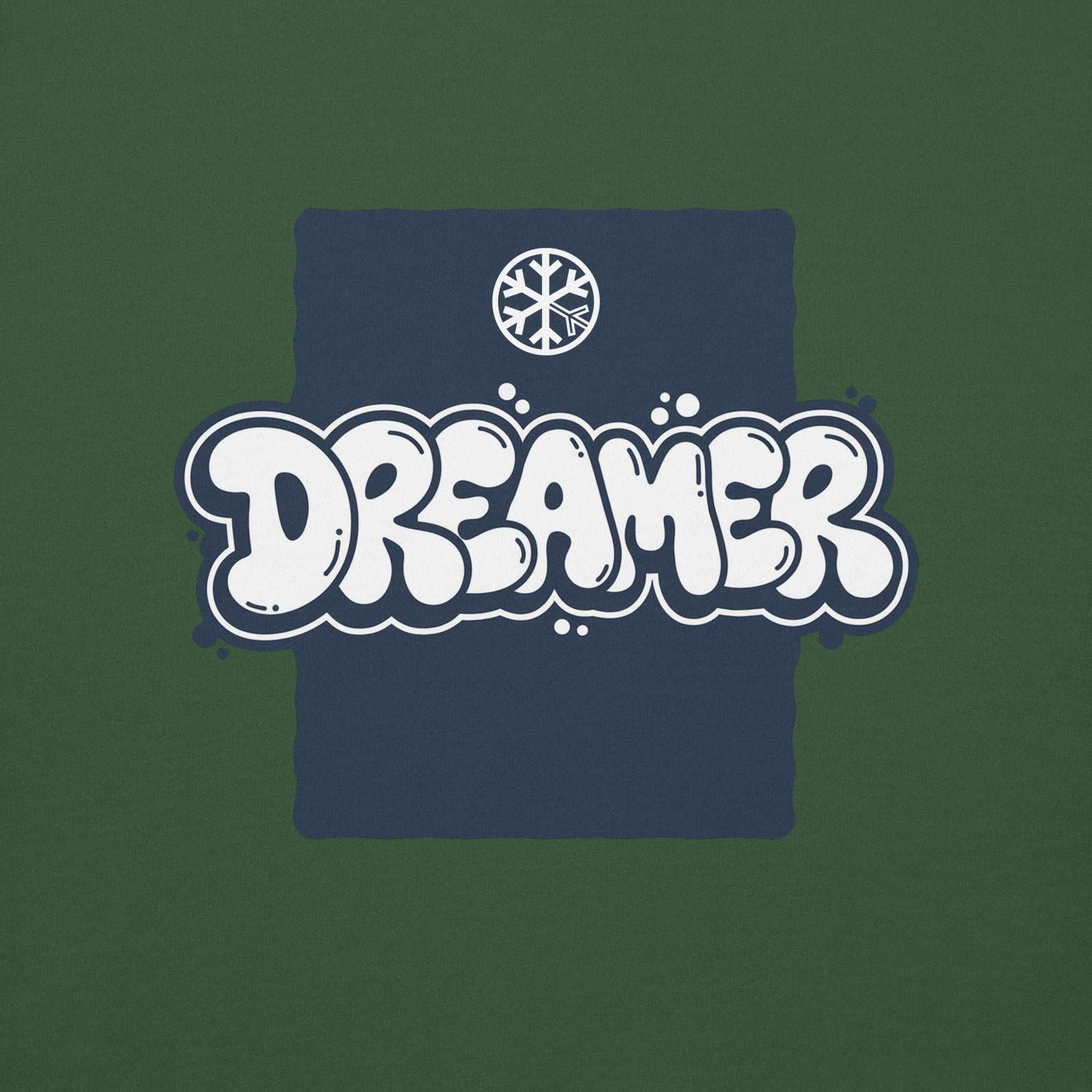 green-dreamer-graffiti-throw-up-sweatshirt-front-by-b.different-clothing-graffiti-inspired-independent-streetwear-brand