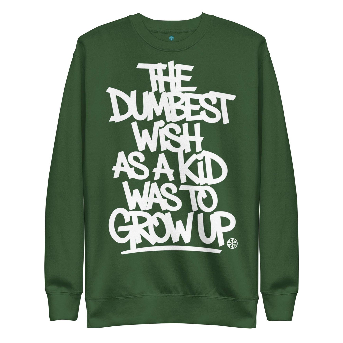 green-the-dumbest-wish-graffiti-tag-sweatshirt-front-by-b.different-clothing-graffiti-inspired-independent-streetwear-brand