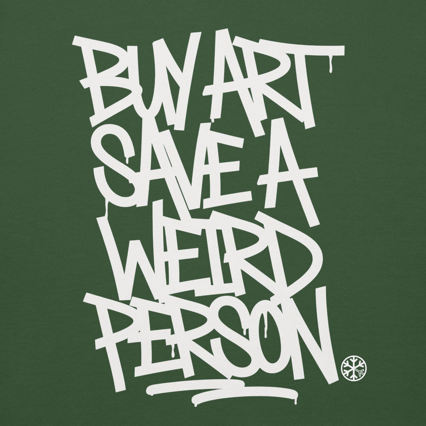 Green-Buy Art Save a Weird Person Graffiti Sweatshirt from B.Different Clothing, graphic, graffiti-inspired streetwear