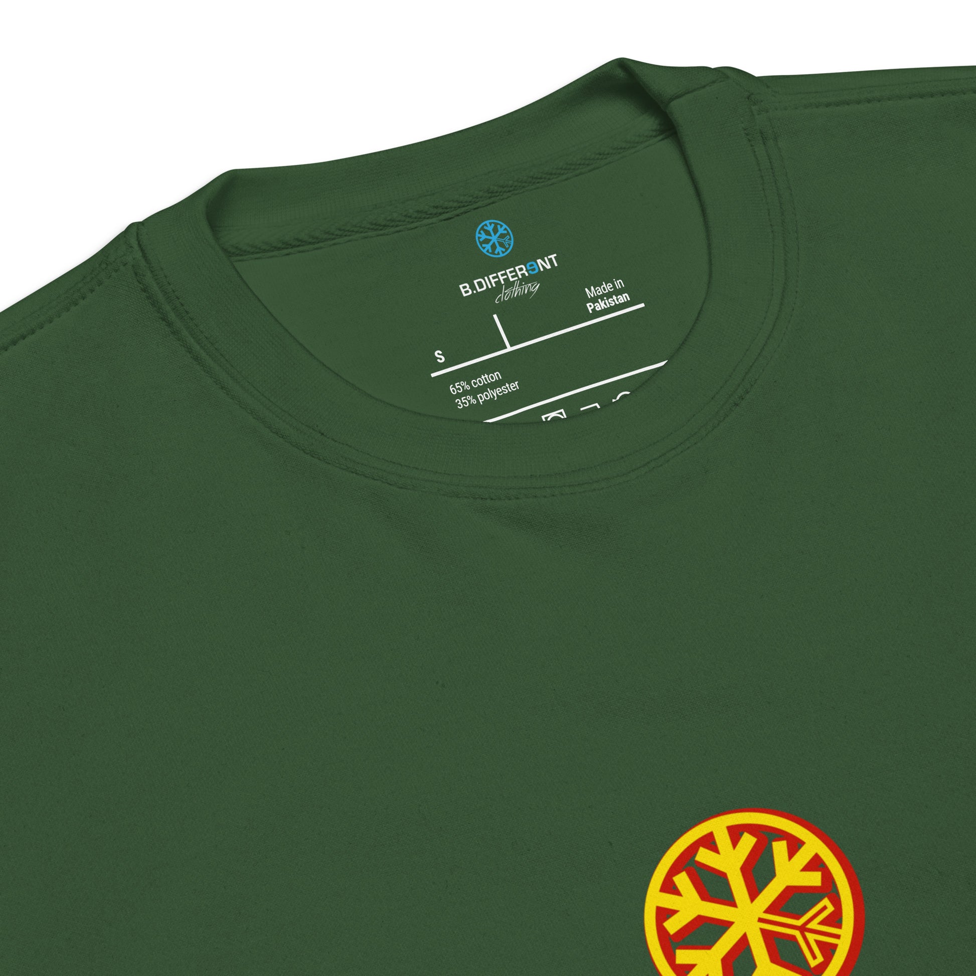 Green-Natural Born Writers Graffiti Sweatshirt from B.Different Clothing, collar, graffiti-inspired streetwear