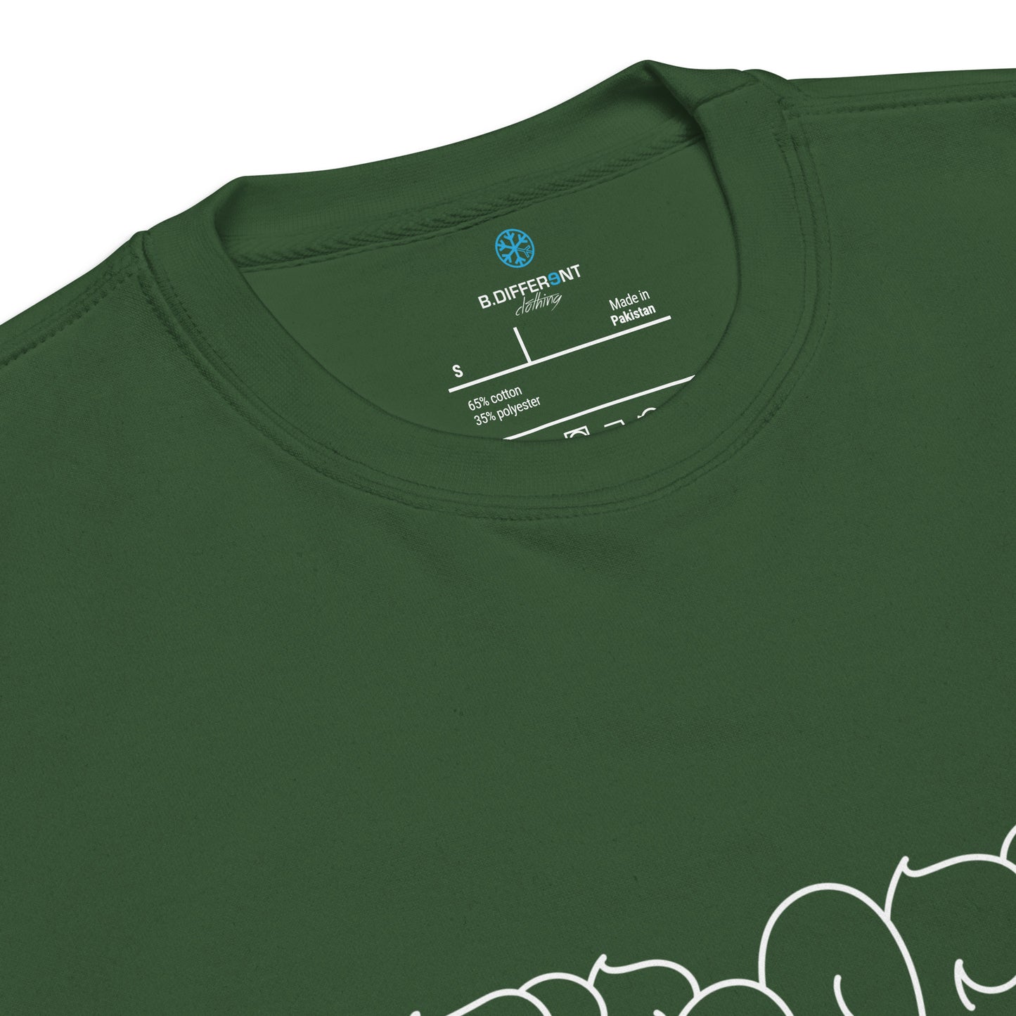 Green-Antisocial Graffiti Hollow Sweatshirt from B.Different Clothing, collar, graffiti-inspired streetwear