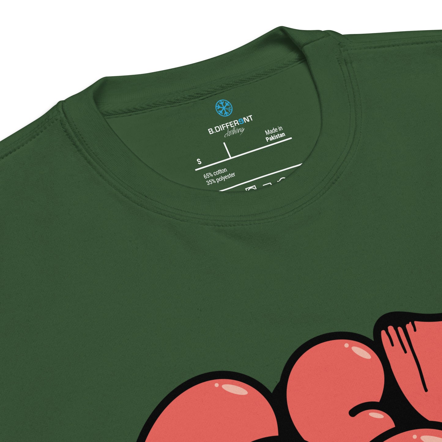 Green-Get Down Graffiti Throw-up Sweatshirt from B.Different Clothing, collar, graffiti-inspired streetwear
