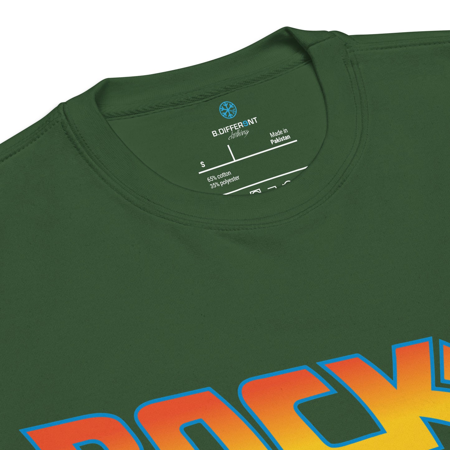 Green-Back to the Graff Sweatshirt from B.Different Clothing, collar, graffiti-inspired streetwear