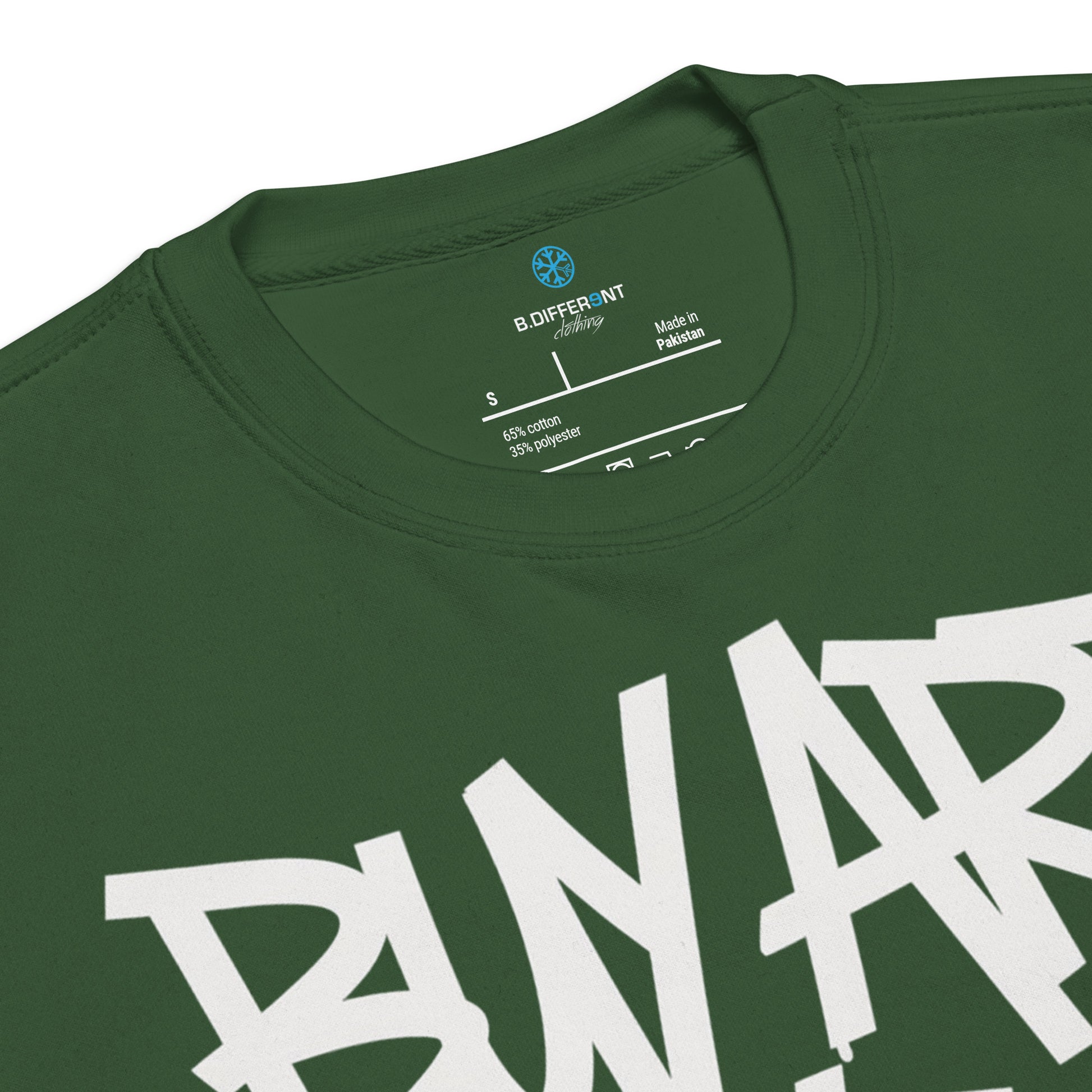 Green-Buy Art Save a Weird Person Graffiti Sweatshirt from B.Different Clothing, collar, graffiti-inspired streetwear