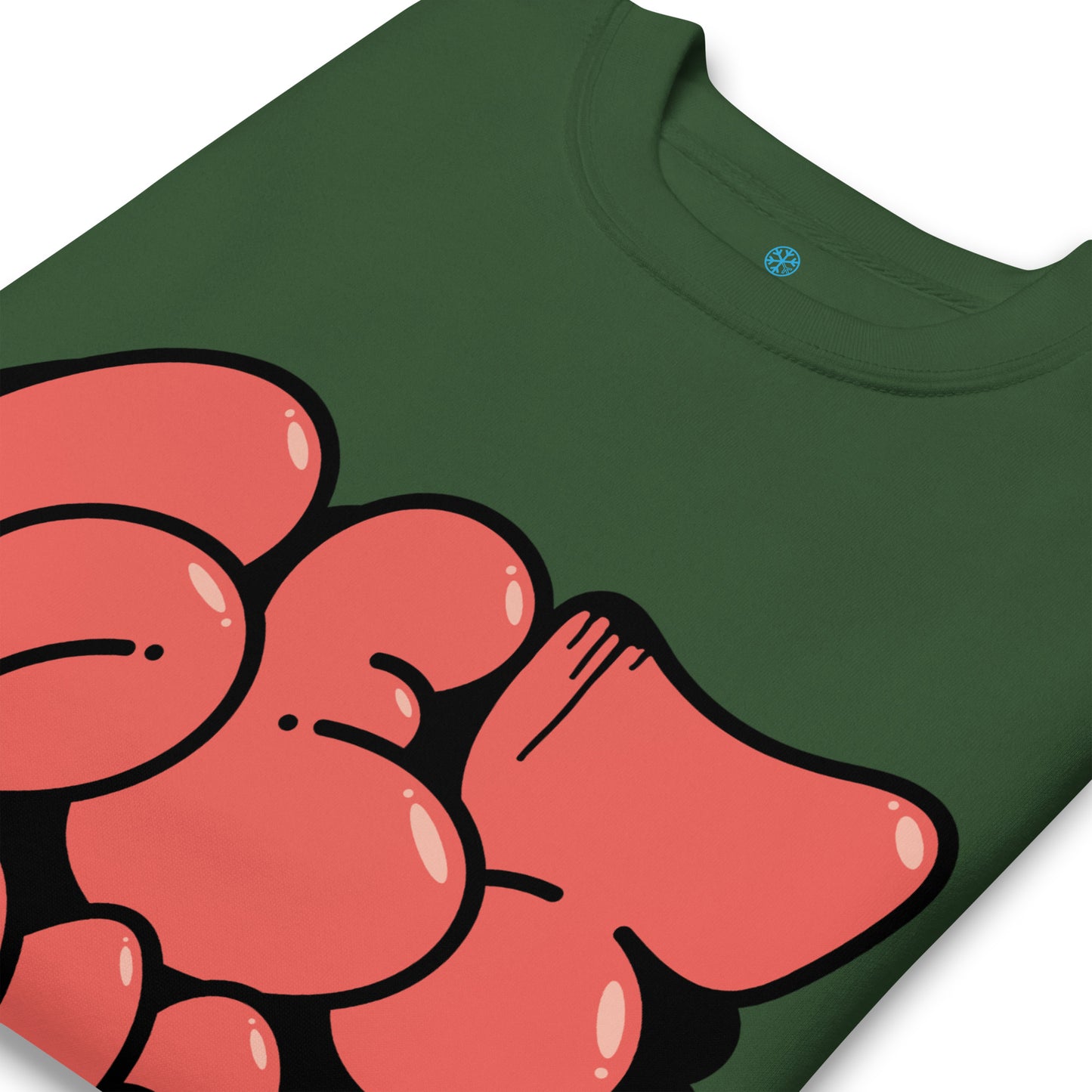 Green-Get Down Graffiti Throw-up Sweatshirt from B.Different Clothing, detail, graffiti-inspired streetwear