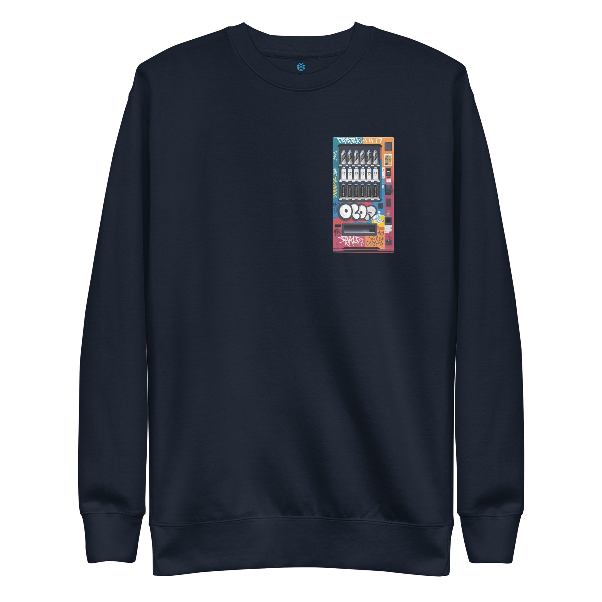 navy-graffiti-vending-machine-sweatshirt-front-by-b.different-clothing-graffiti-inspired-independent-streetwear-brand