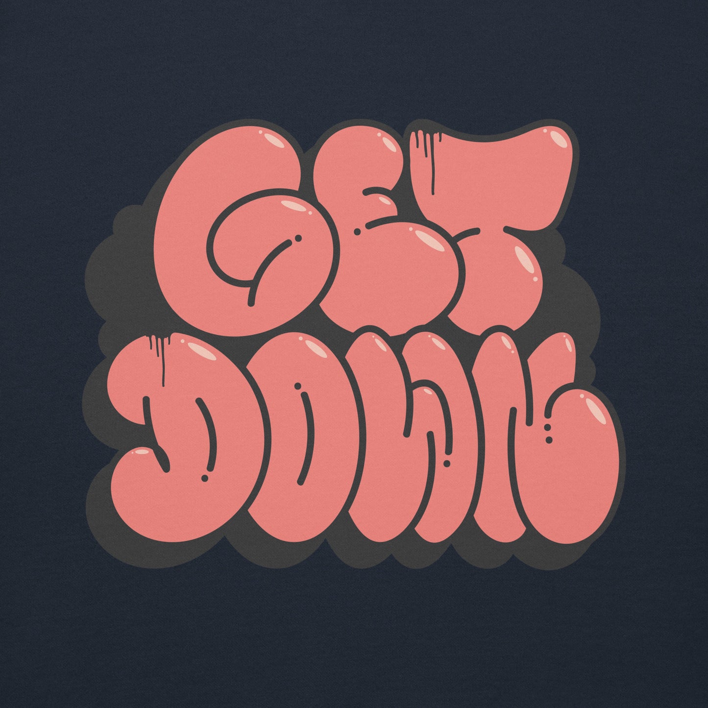 Navy-Get Down Graffiti Throw-up Sweatshirt from B.Different Clothing, graphic, graffiti-inspired streetwear