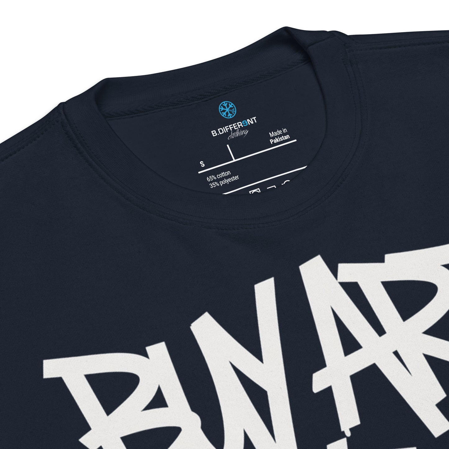 Navy-Buy Art Save a Weird Person Graffiti Sweatshirt from B.Different Clothing, collar, graffiti-inspired streetwear