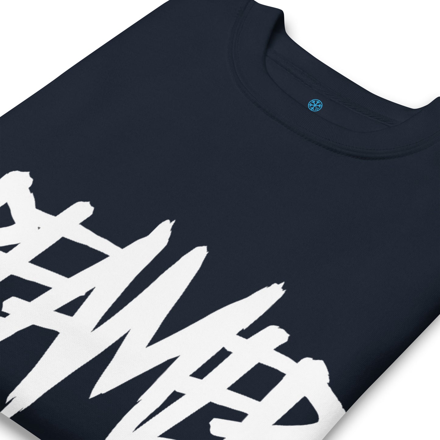 Navy-Dreamer Graffiti Tag Sweatshirt from B.Different Clothing, detail, graffiti-inspired streetwear