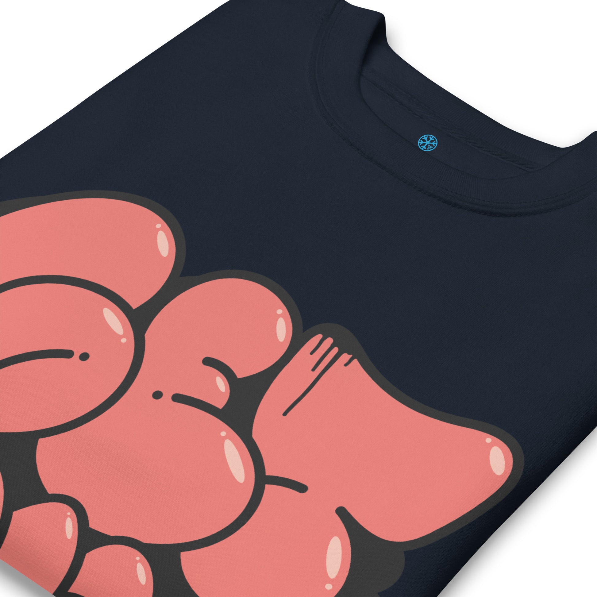 Navy-Get Down Graffiti Throw-up Sweatshirt from B.Different Clothing, detail, graffiti-inspired streetwear