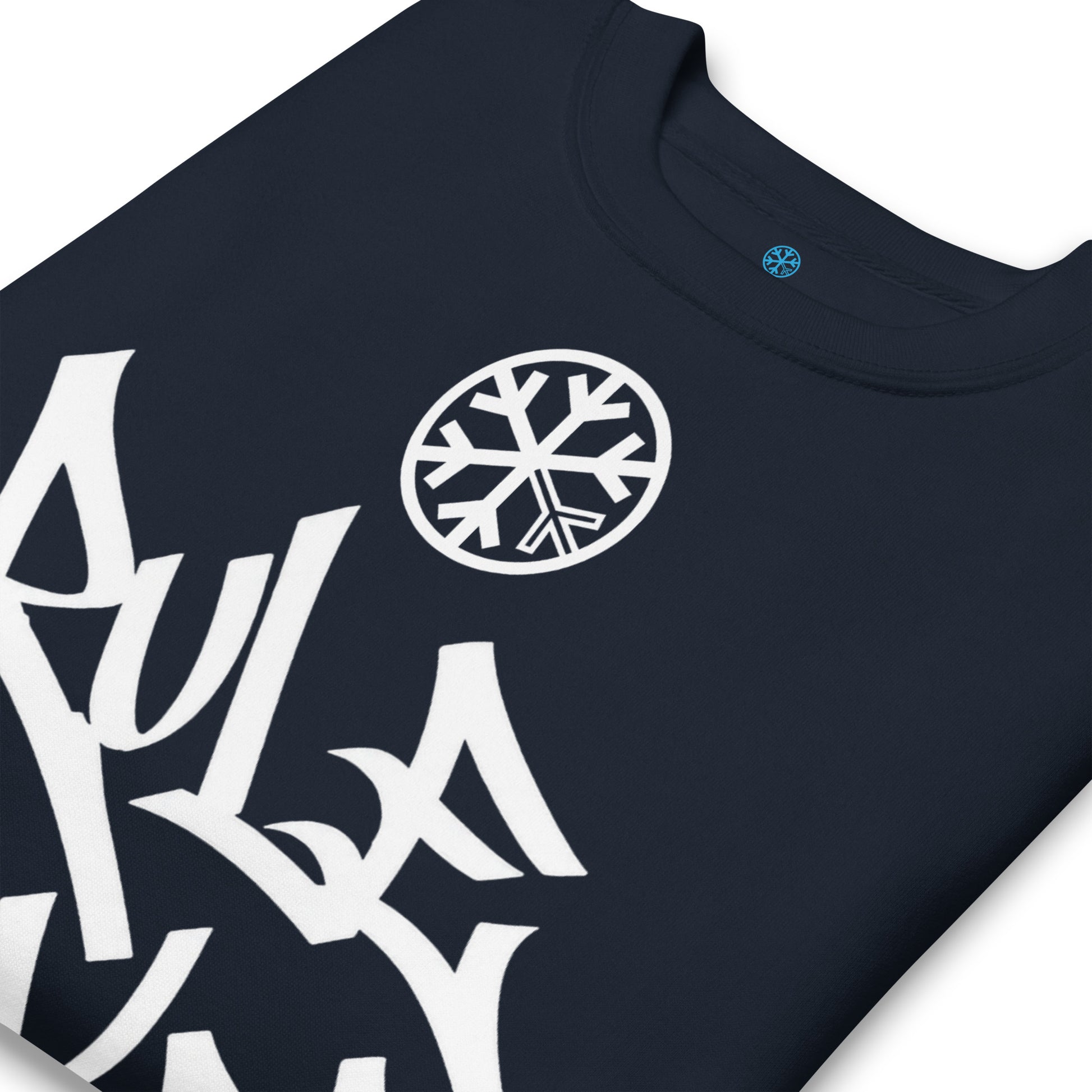 Navy Blazer-Rule Breaker Graffiti Tag Sweatshirt from B.Different Clothing, detail, graffiti-inspired streetwear