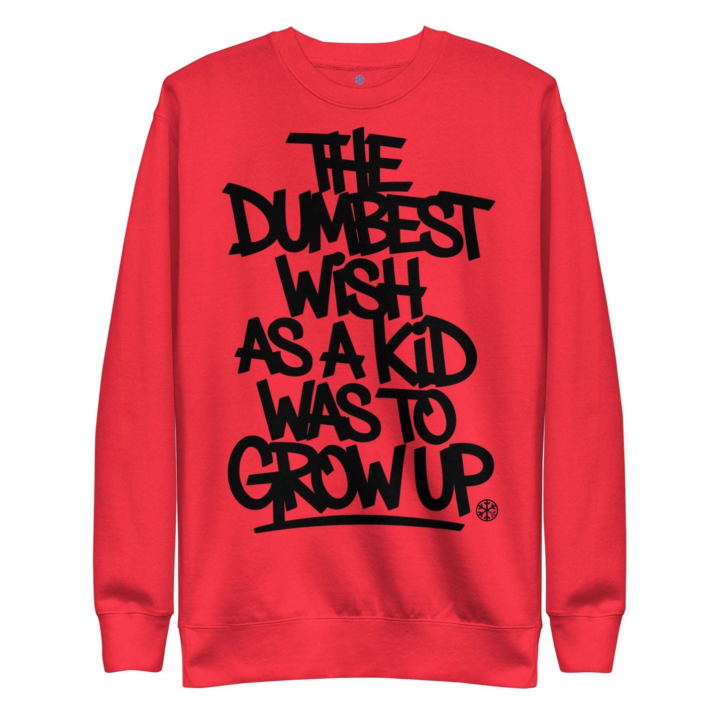 red-the-dumbest-wish-graffiti-tag-sweatshirt-front-by-b.different-clothing-graffiti-inspired-independent-streetwear-brand