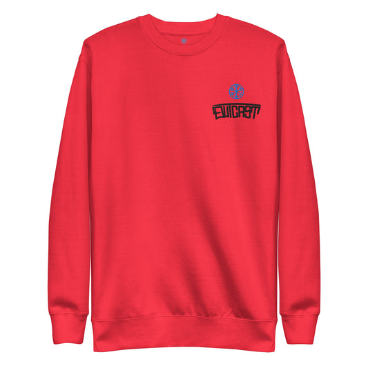 Red-Outcast Graffiti Tag Sweatshirt from B.Different Clothing, front view, graffiti-inspired streetwear